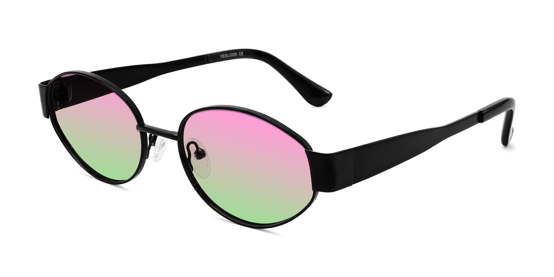 Angle of Kadrid in Black with Pink / Green Gradient Lenses