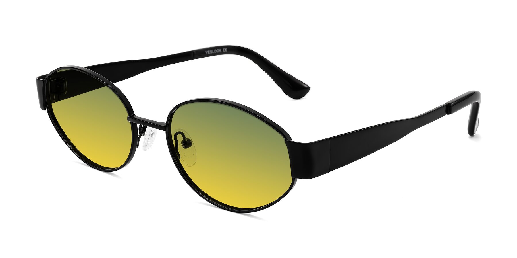 Angle of Kadrid in Black with Green / Yellow Gradient Lenses
