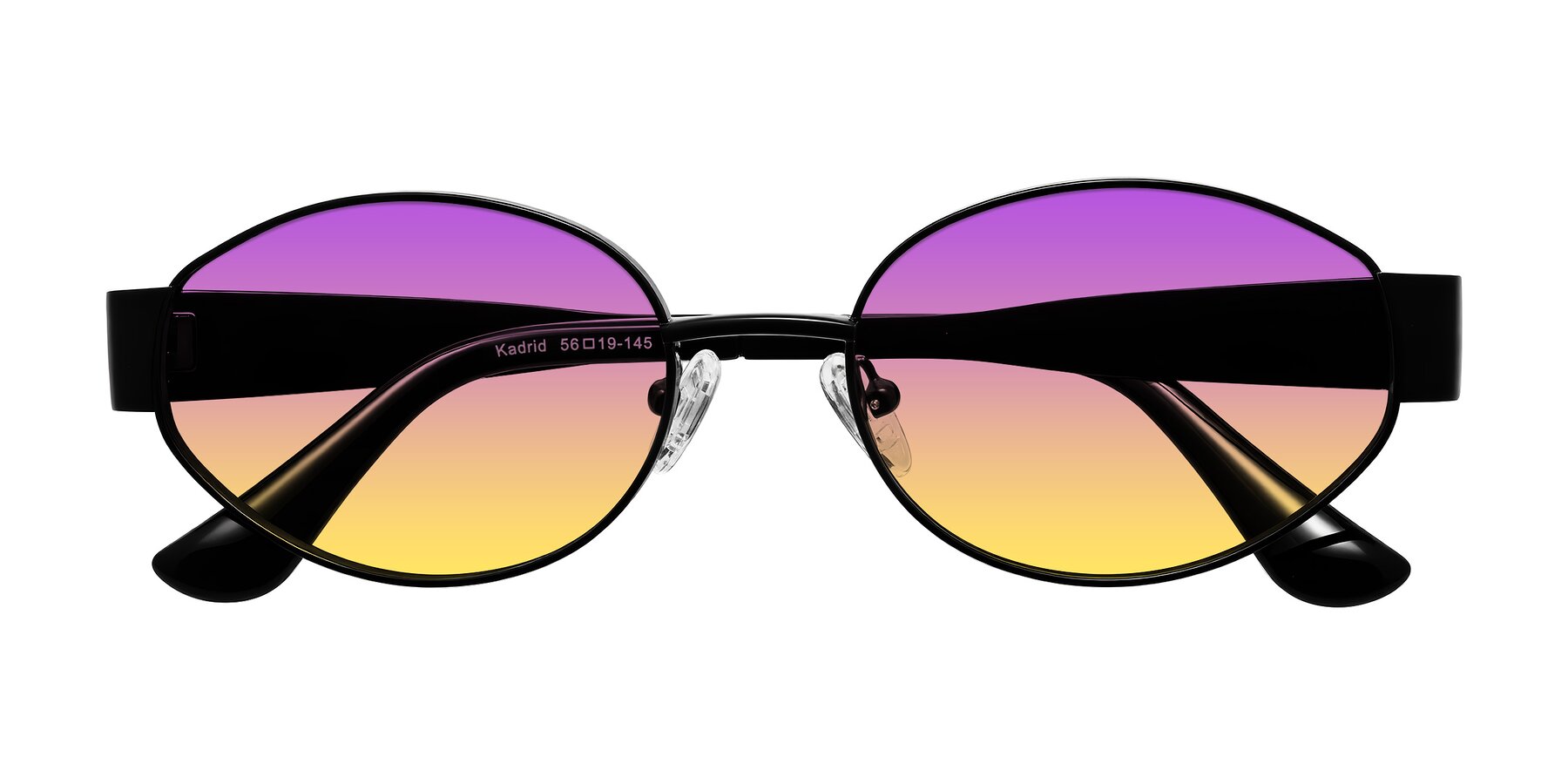 Folded Front of Kadrid in Black with Purple / Yellow Gradient Lenses