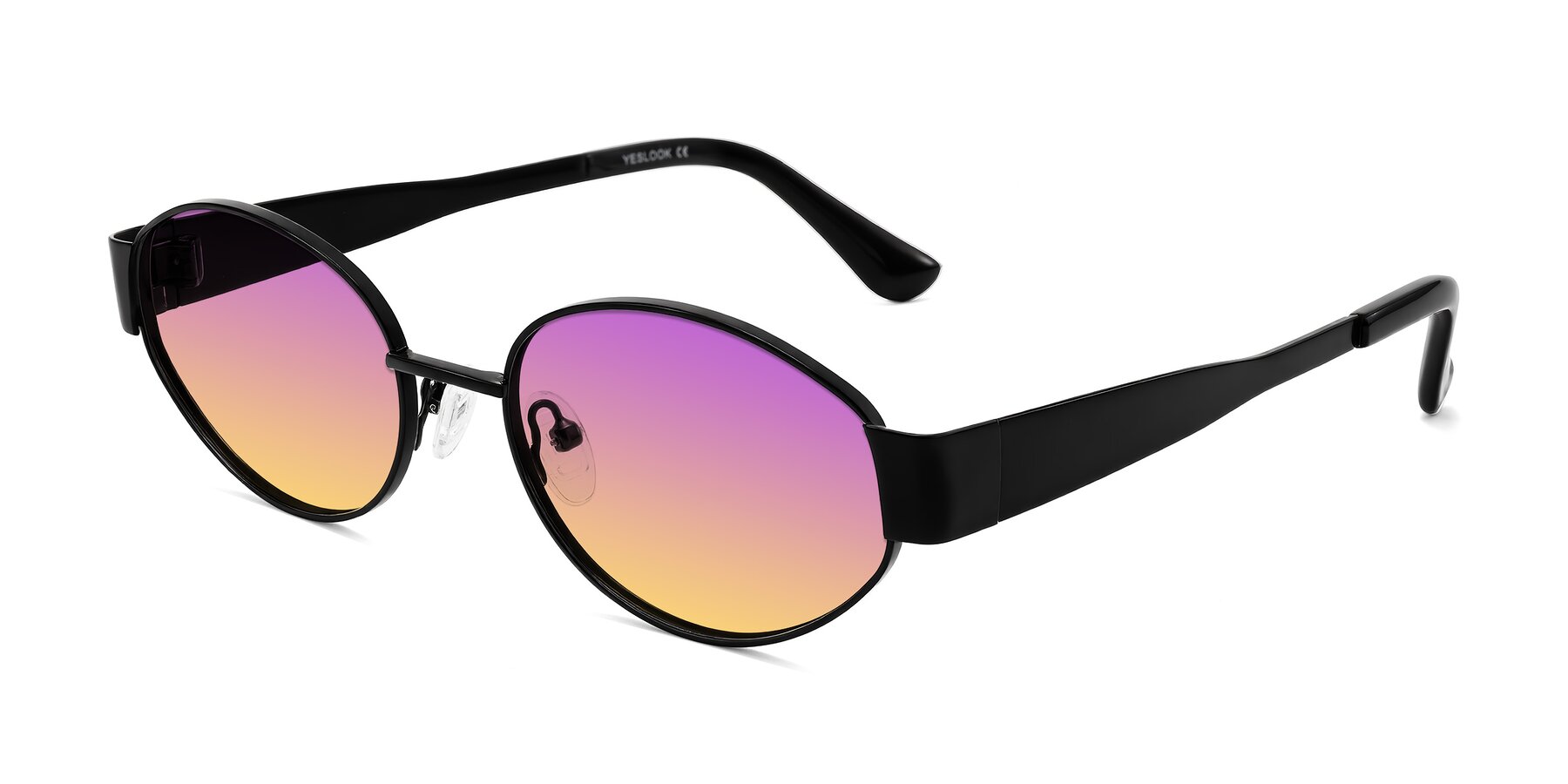 Angle of Kadrid in Black with Purple / Yellow Gradient Lenses