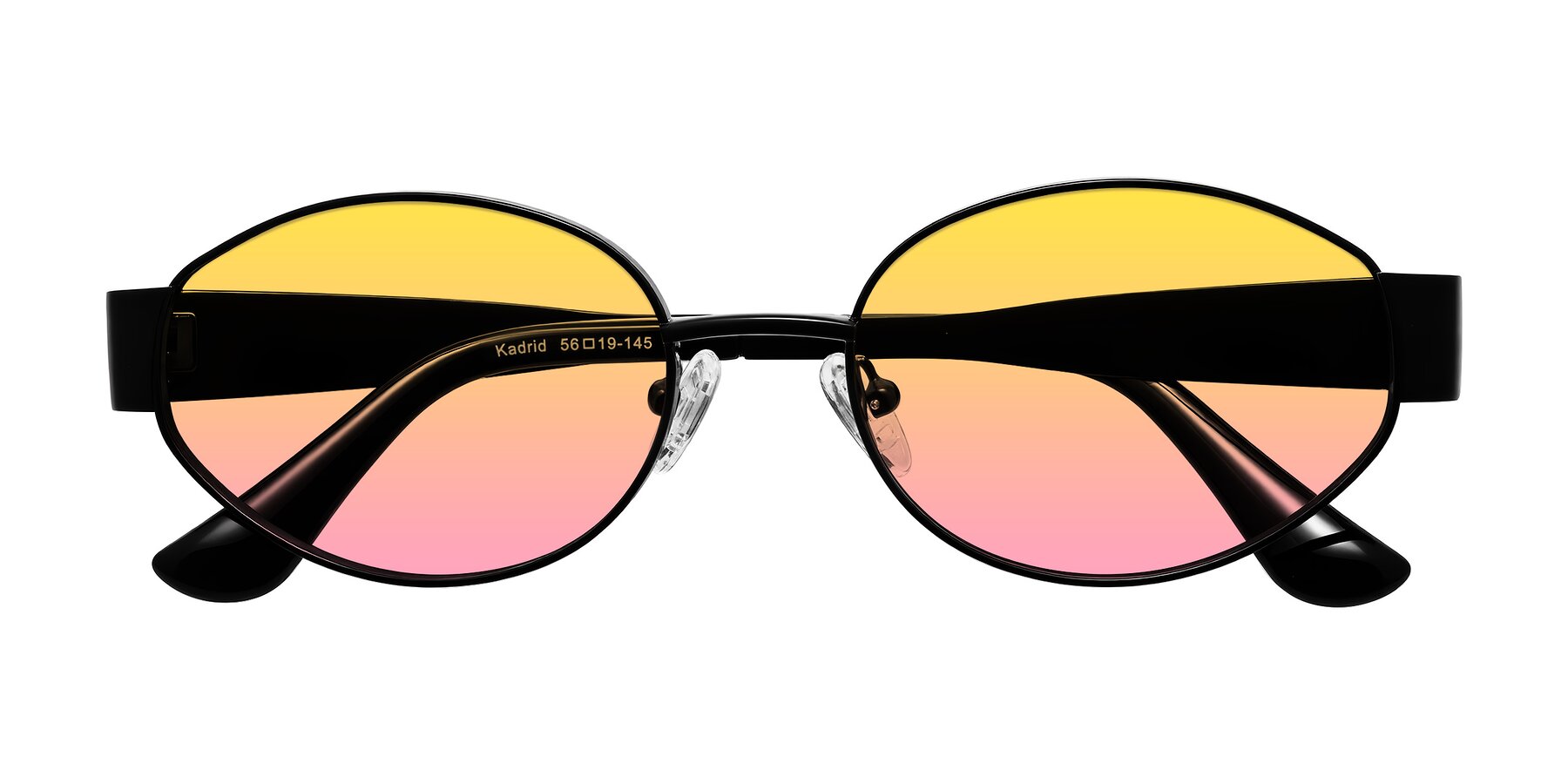 Folded Front of Kadrid in Black with Yellow / Pink Gradient Lenses