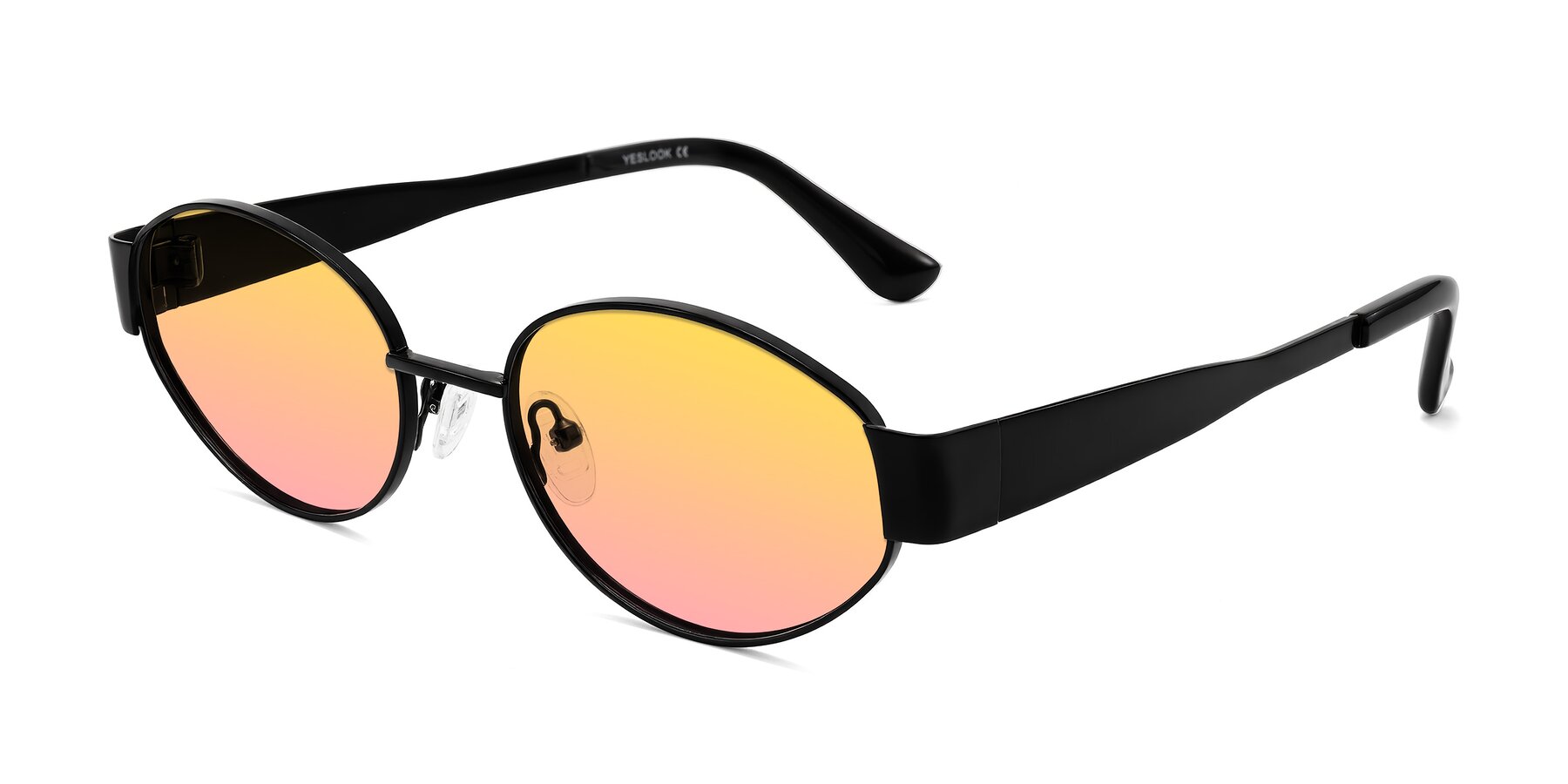 Angle of Kadrid in Black with Yellow / Pink Gradient Lenses