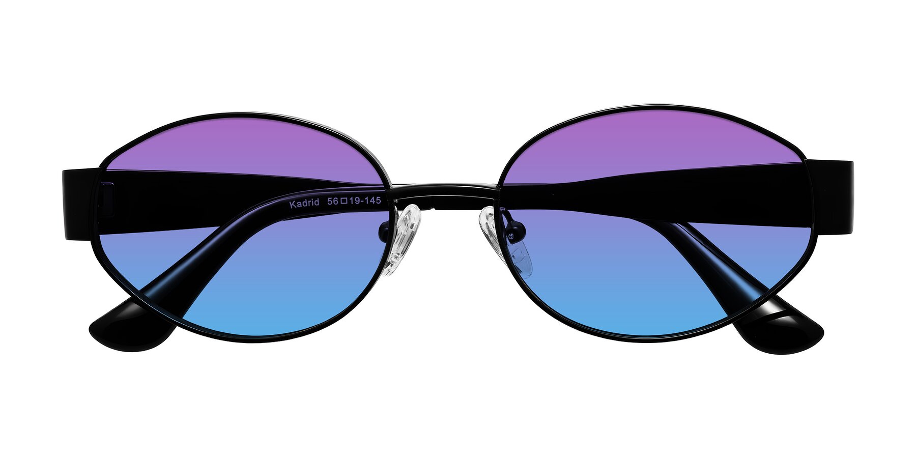 Folded Front of Kadrid in Black with Purple / Blue Gradient Lenses