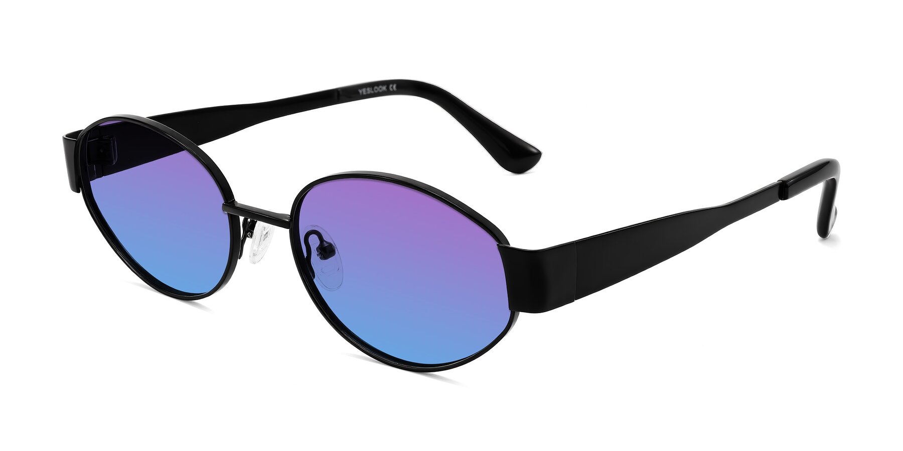 Angle of Kadrid in Black with Purple / Blue Gradient Lenses
