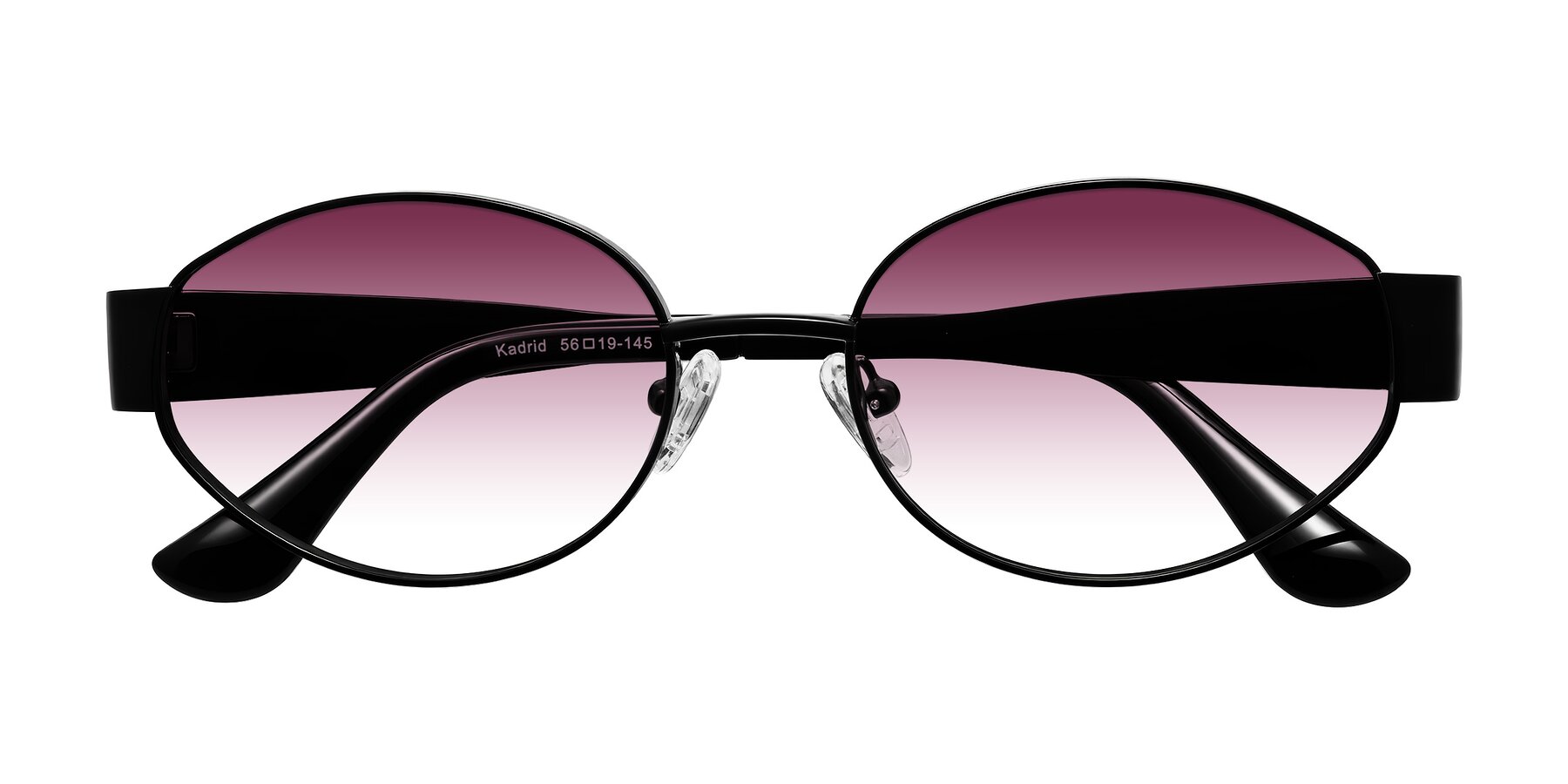 Folded Front of Kadrid in Black with Wine Gradient Lenses
