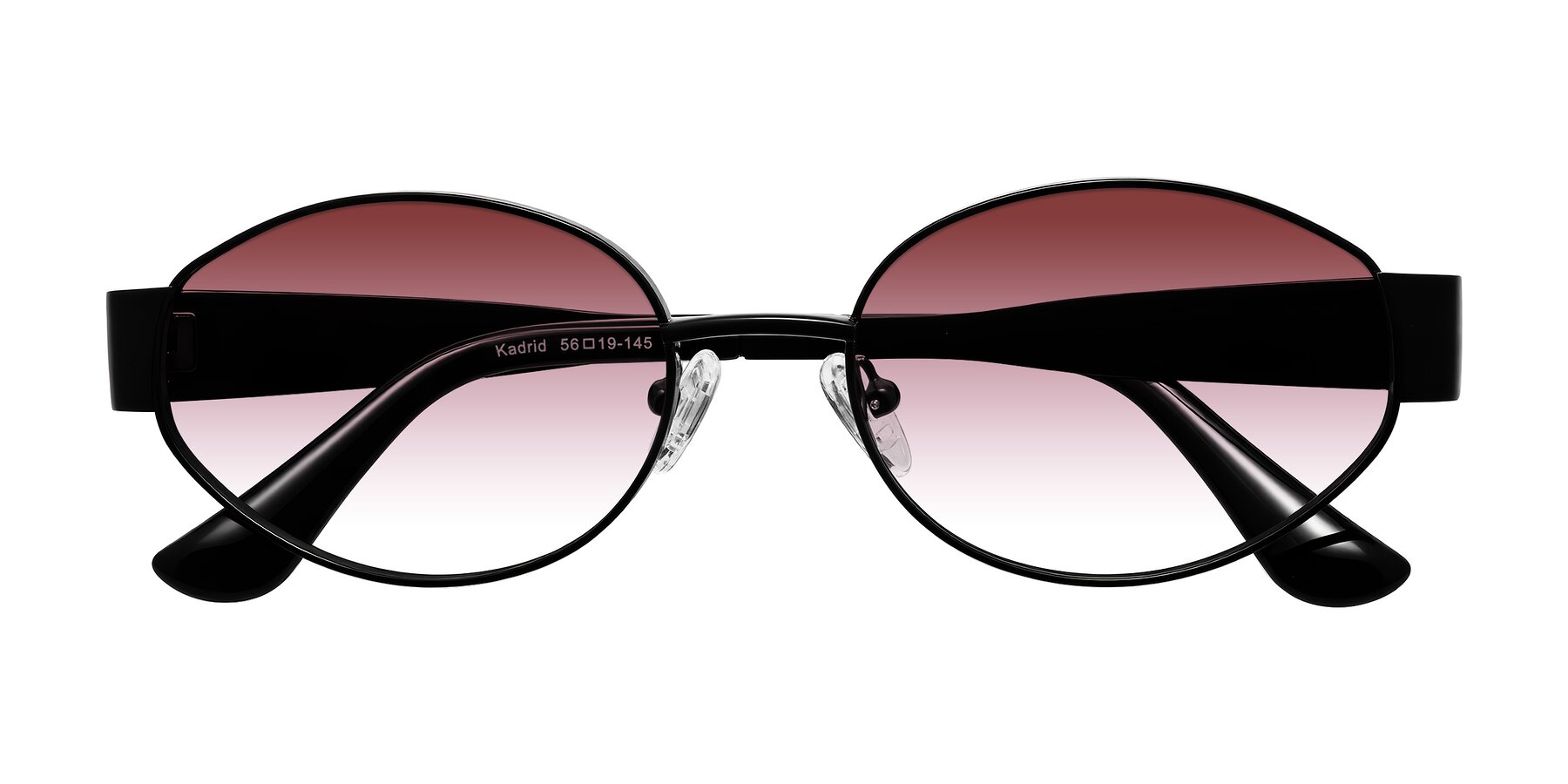 Folded Front of Kadrid in Black with Garnet Gradient Lenses