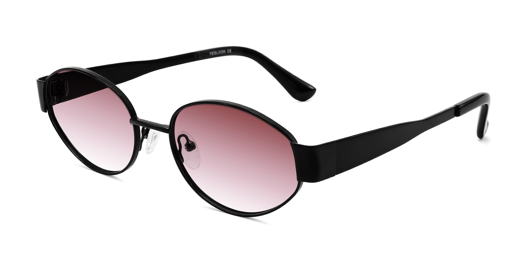Angle of Kadrid in Black with Garnet Gradient Lenses