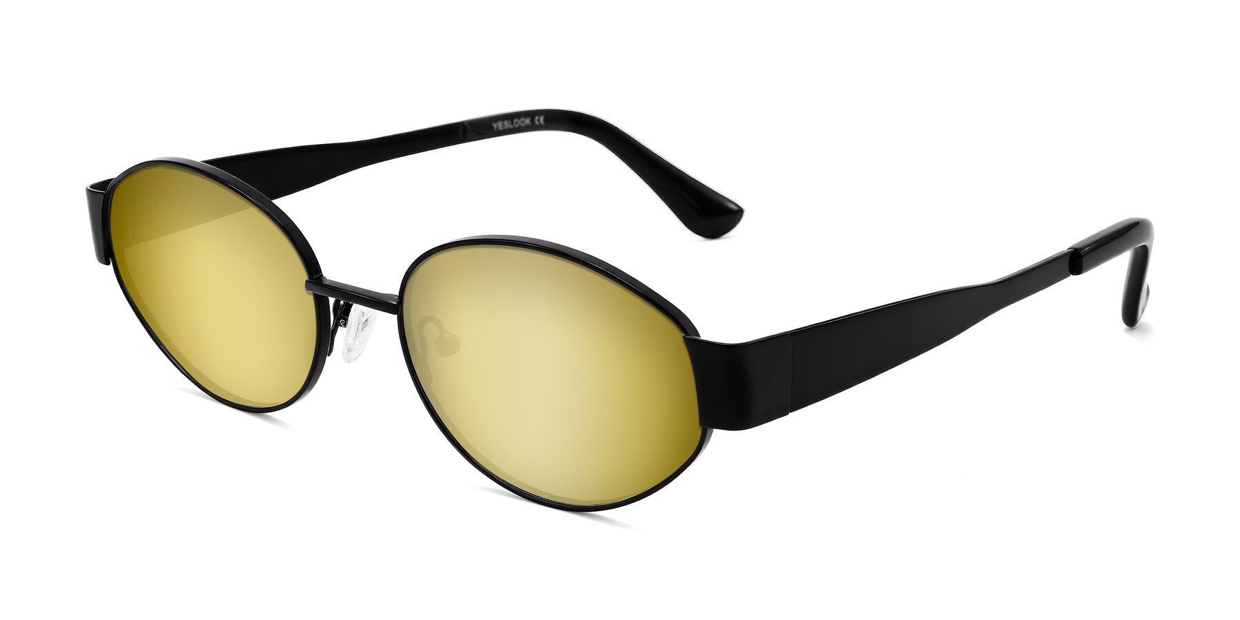 Angle of Kadrid in Black with Gold Mirrored Lenses