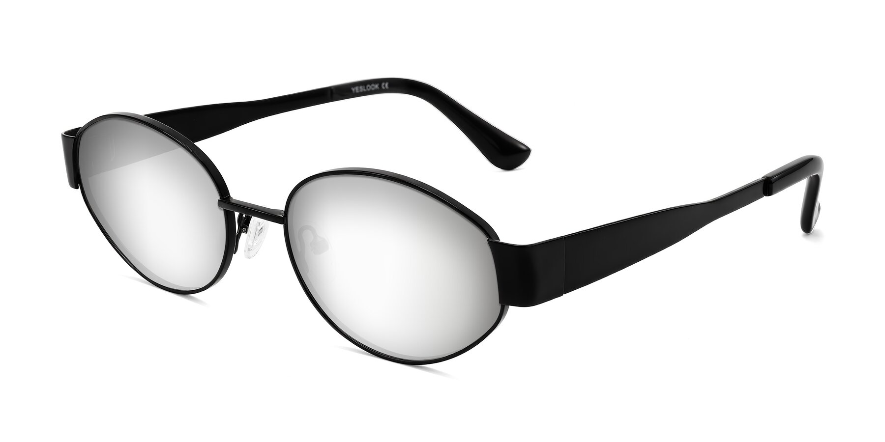 Angle of Kadrid in Black with Silver Mirrored Lenses