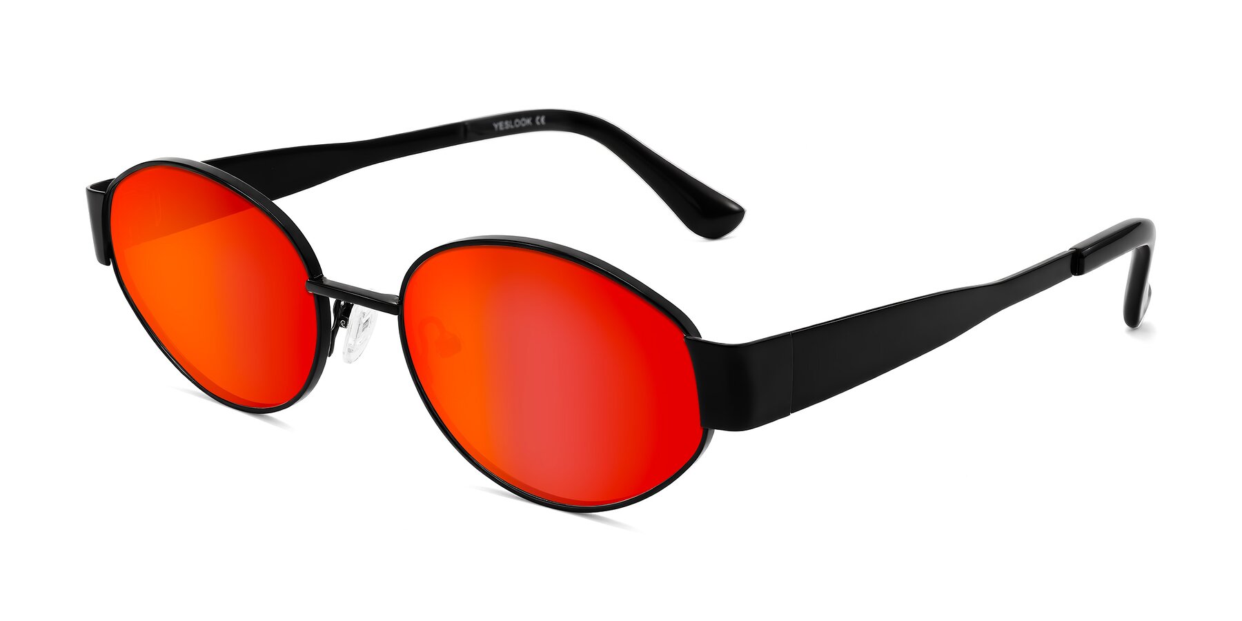 Angle of Kadrid in Black with Red Gold Mirrored Lenses