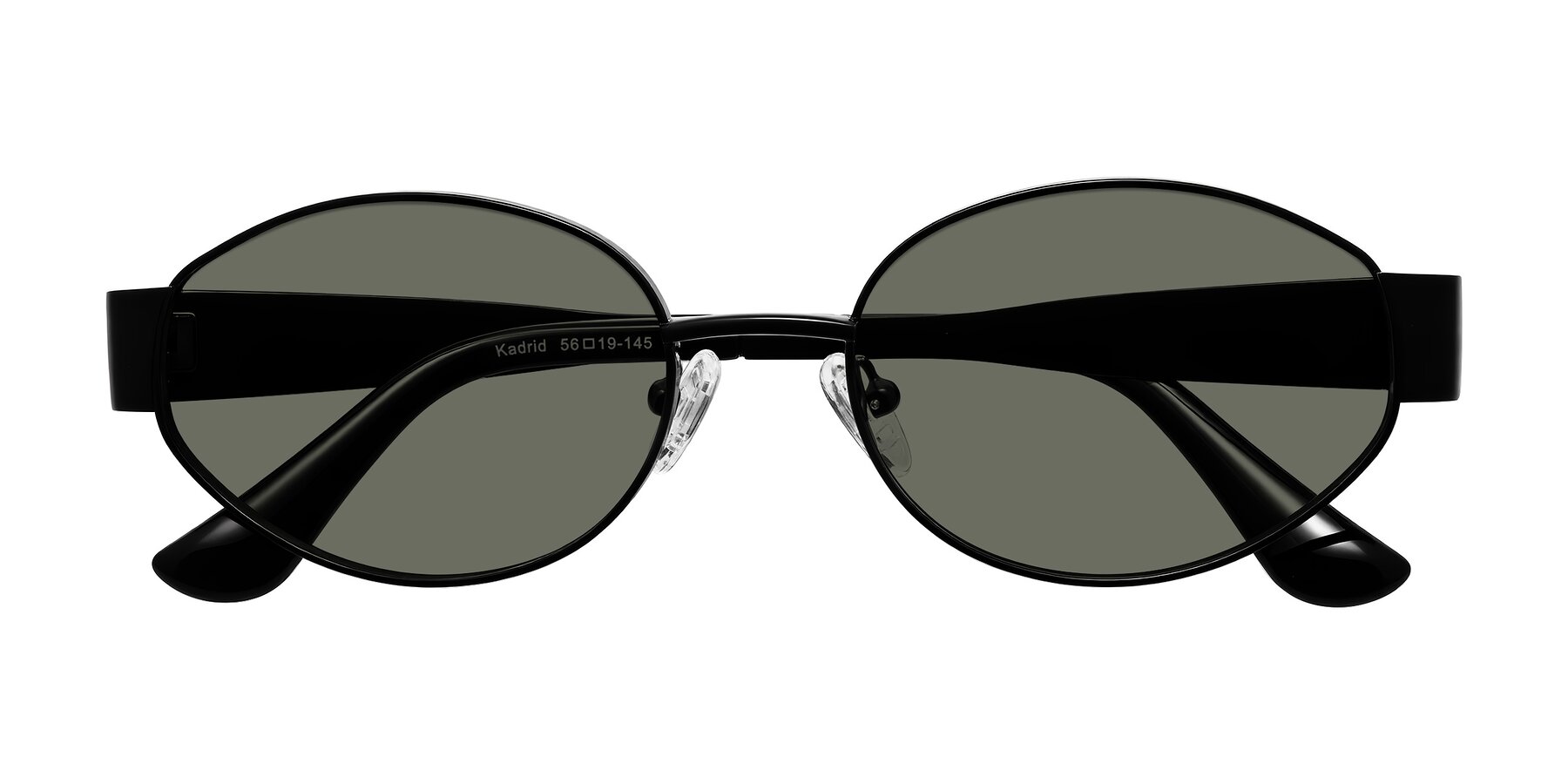Folded Front of Kadrid in Black with Gray Polarized Lenses