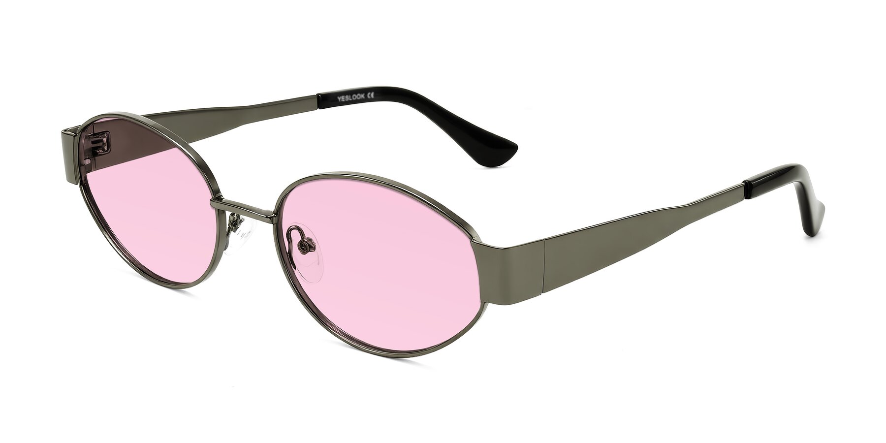 Angle of Kadrid in Gunmetal with Light Pink Tinted Lenses