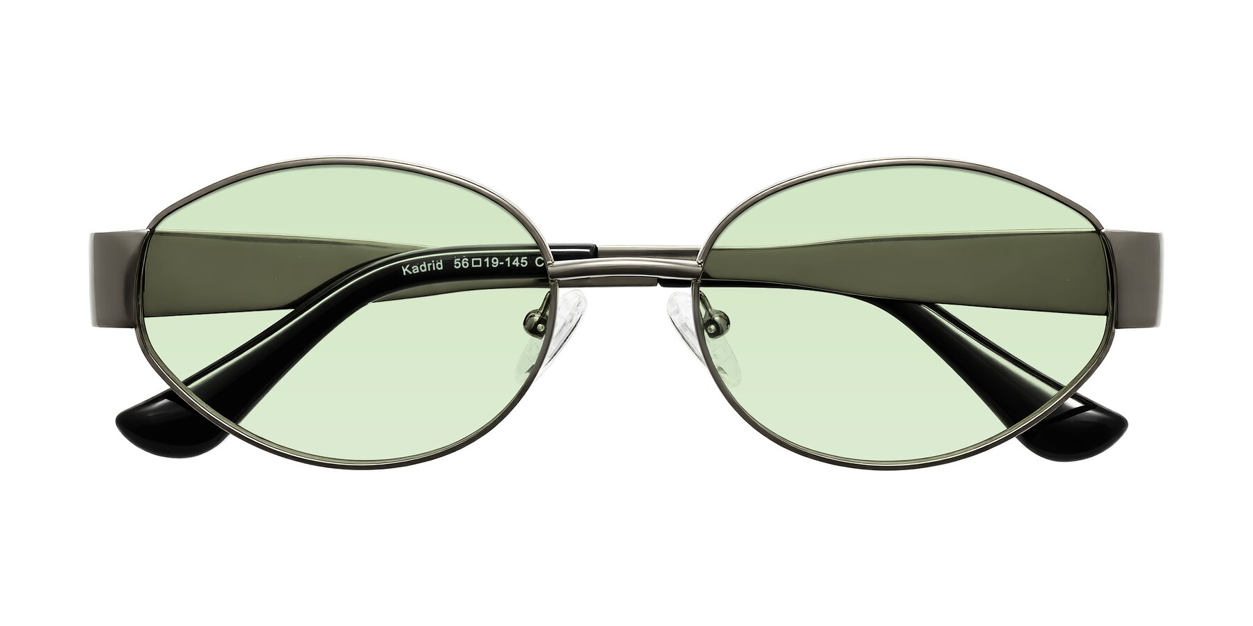 Folded Front of Kadrid in Gunmetal with Light Green Tinted Lenses