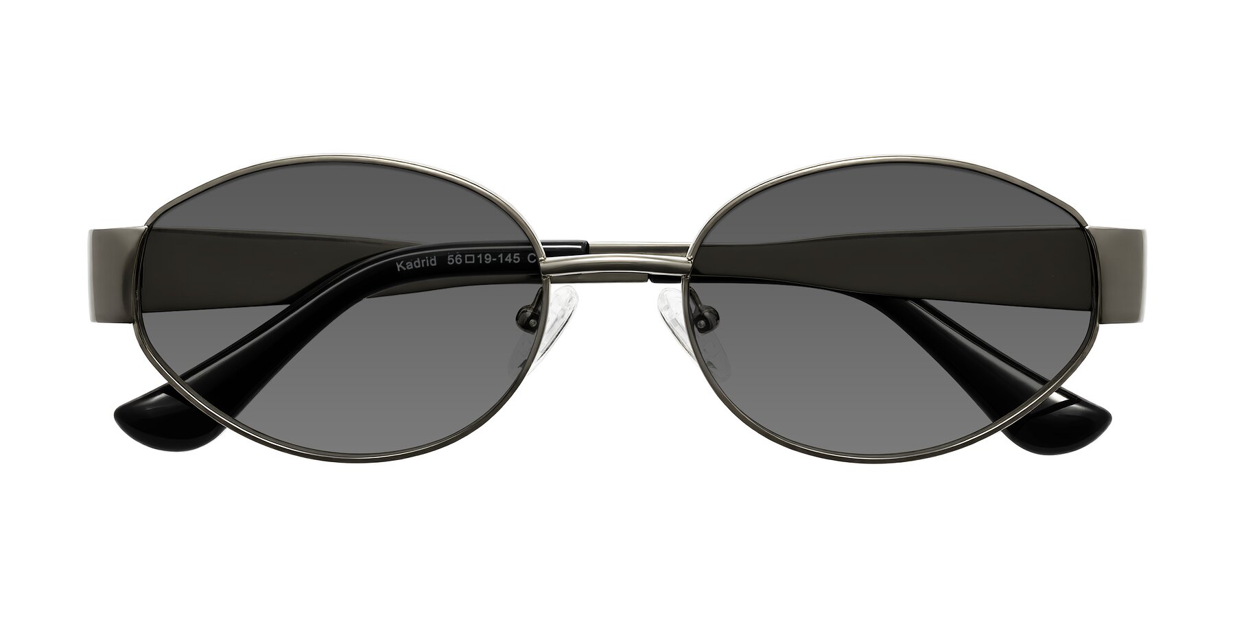 Folded Front of Kadrid in Gunmetal with Medium Gray Tinted Lenses