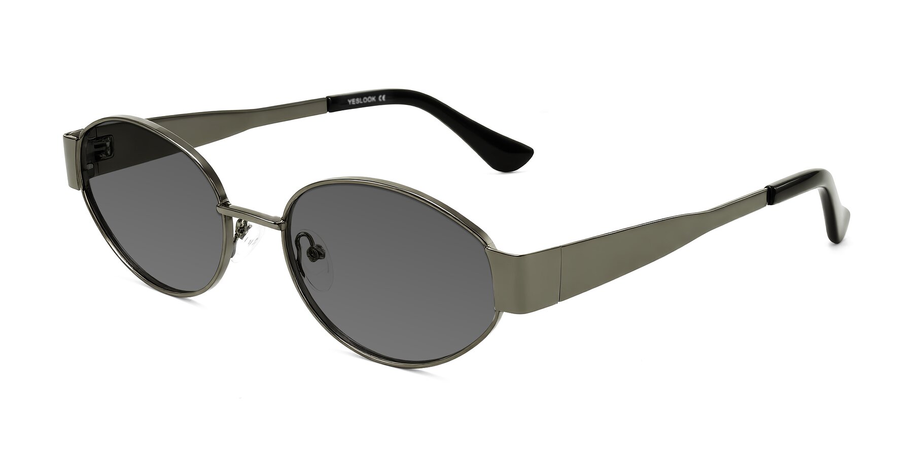 Angle of Kadrid in Gunmetal with Medium Gray Tinted Lenses