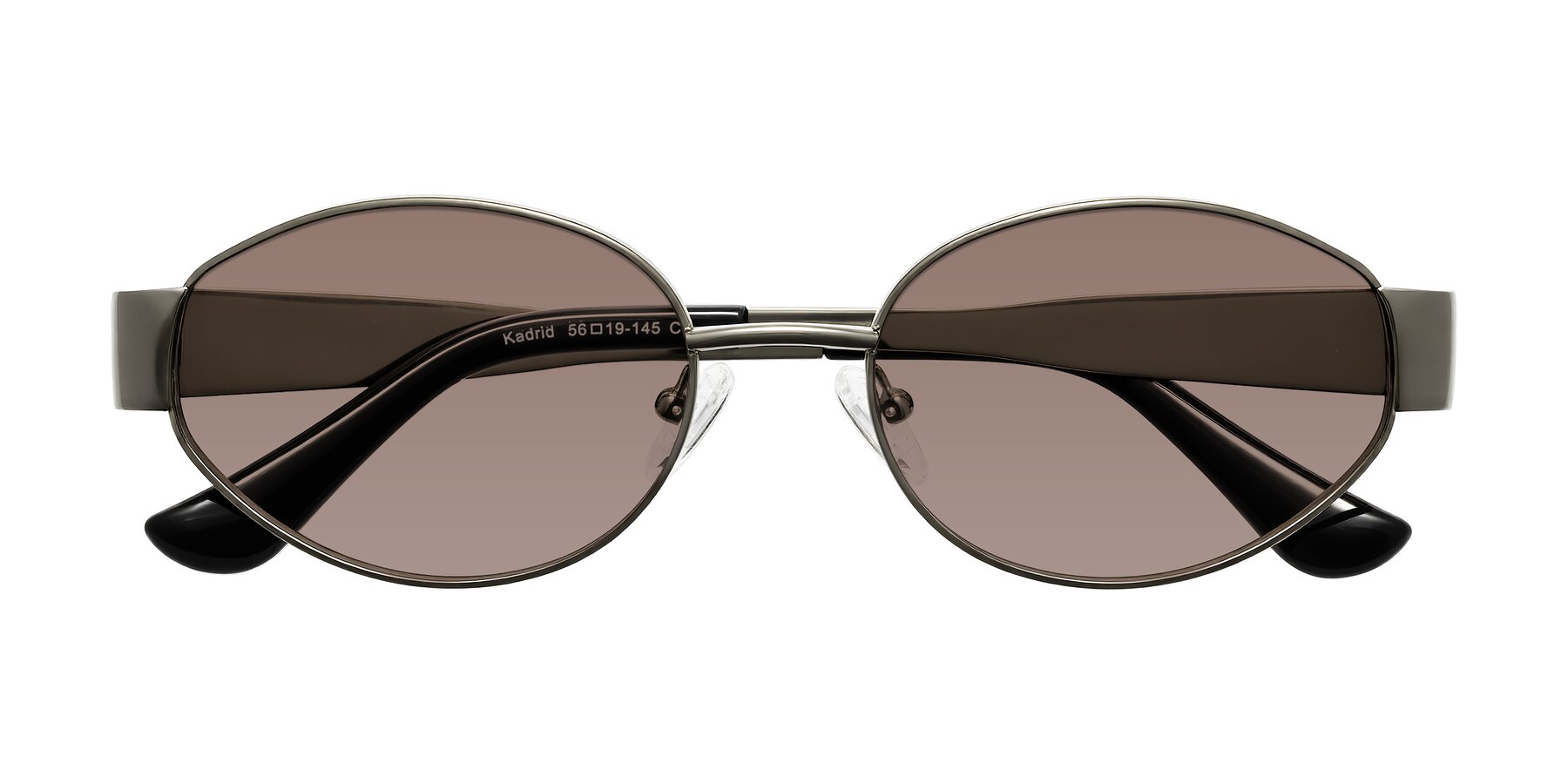 Folded Front of Kadrid in Gunmetal with Medium Brown Tinted Lenses
