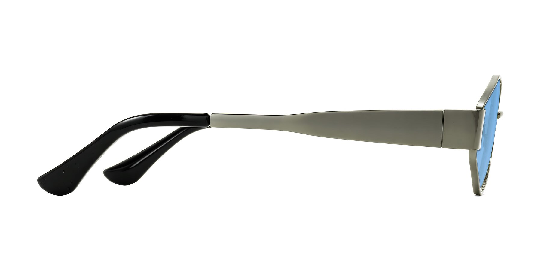 Side of Kadrid in Gunmetal with Medium Blue Tinted Lenses