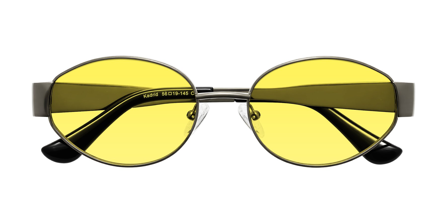 Folded Front of Kadrid in Gunmetal with Medium Yellow Tinted Lenses
