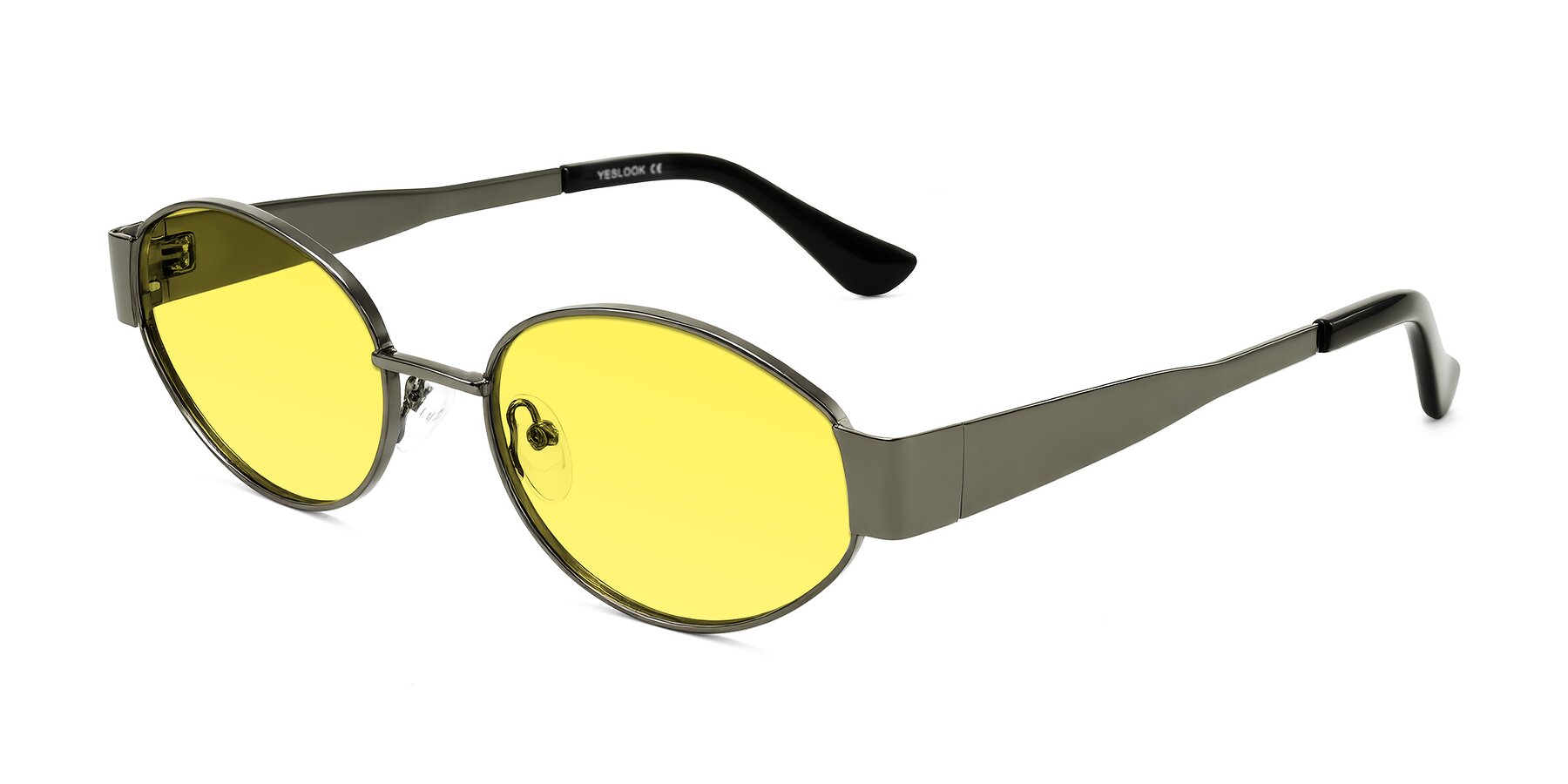Angle of Kadrid in Gunmetal with Medium Yellow Tinted Lenses