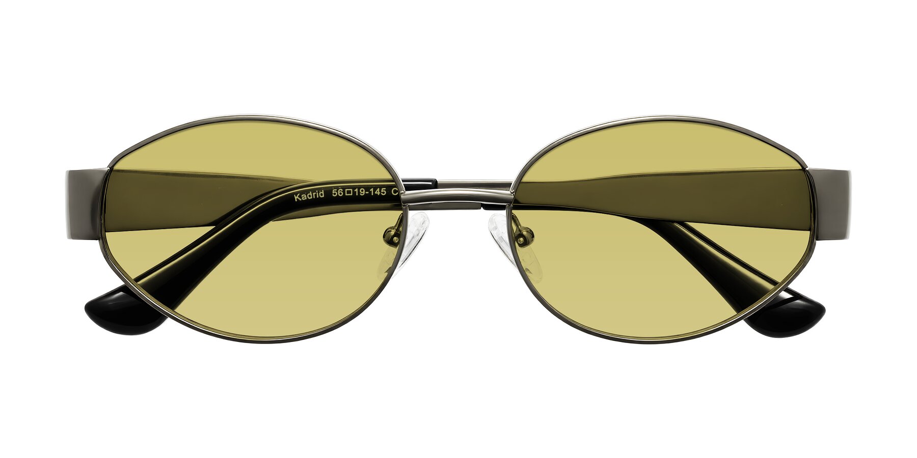 Folded Front of Kadrid in Gunmetal with Medium Champagne Tinted Lenses