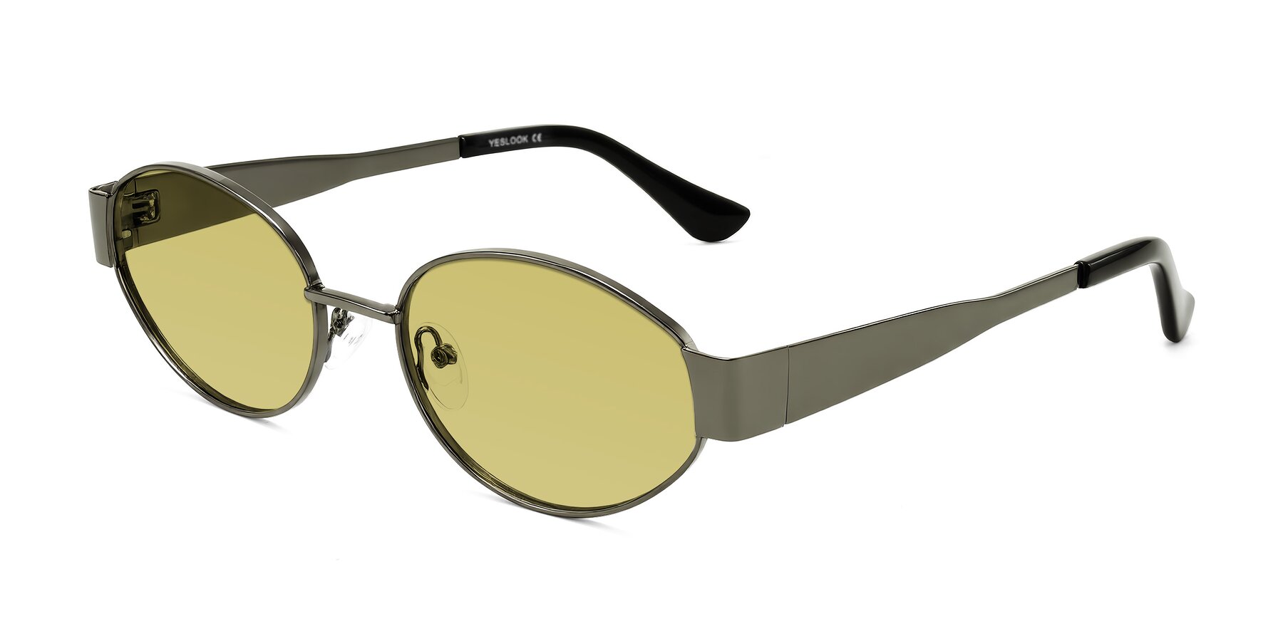 Angle of Kadrid in Gunmetal with Medium Champagne Tinted Lenses