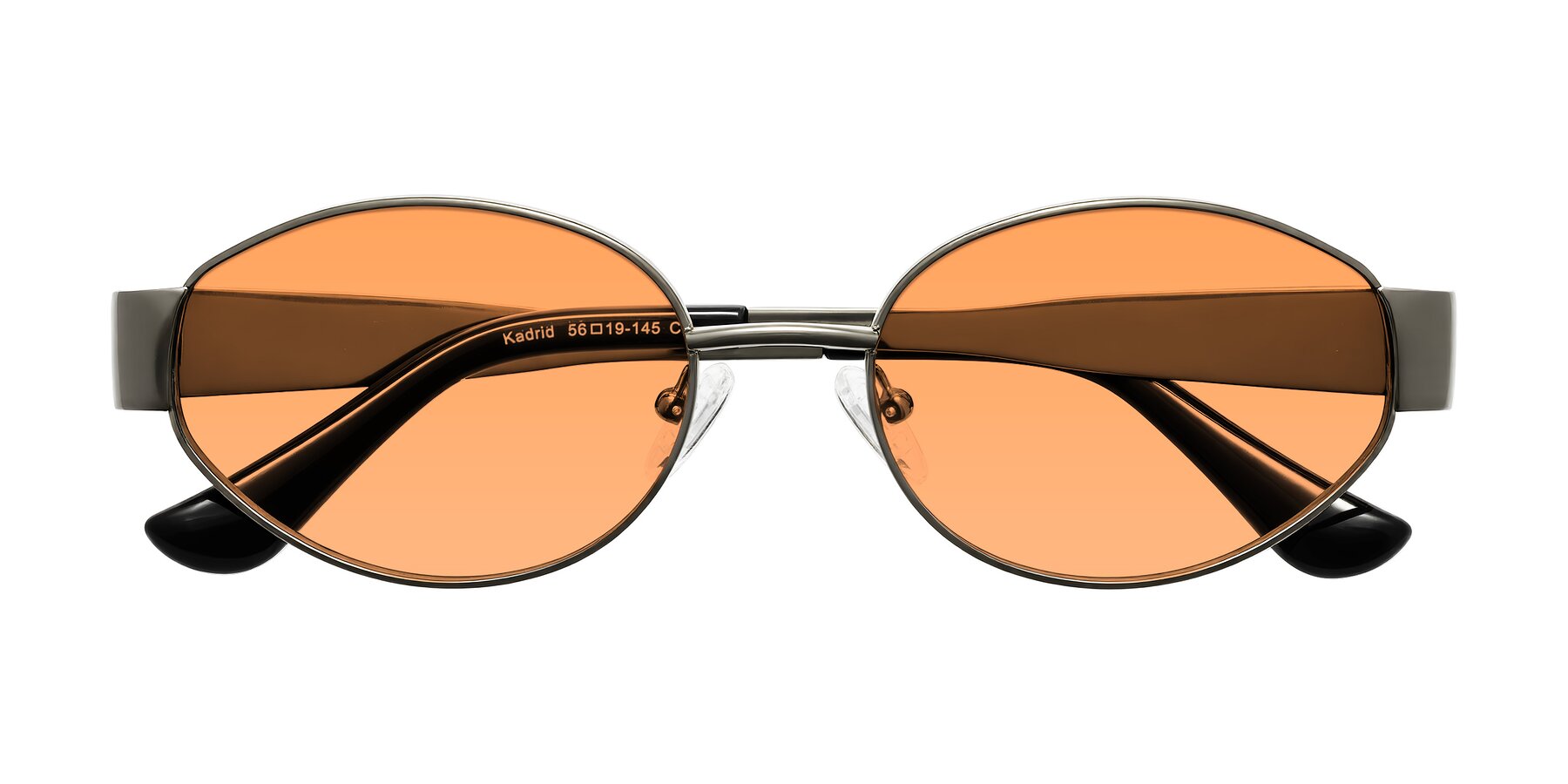 Folded Front of Kadrid in Gunmetal with Medium Orange Tinted Lenses