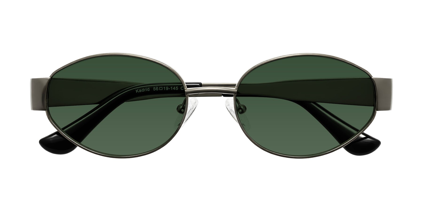 Folded Front of Kadrid in Gunmetal with Green Tinted Lenses
