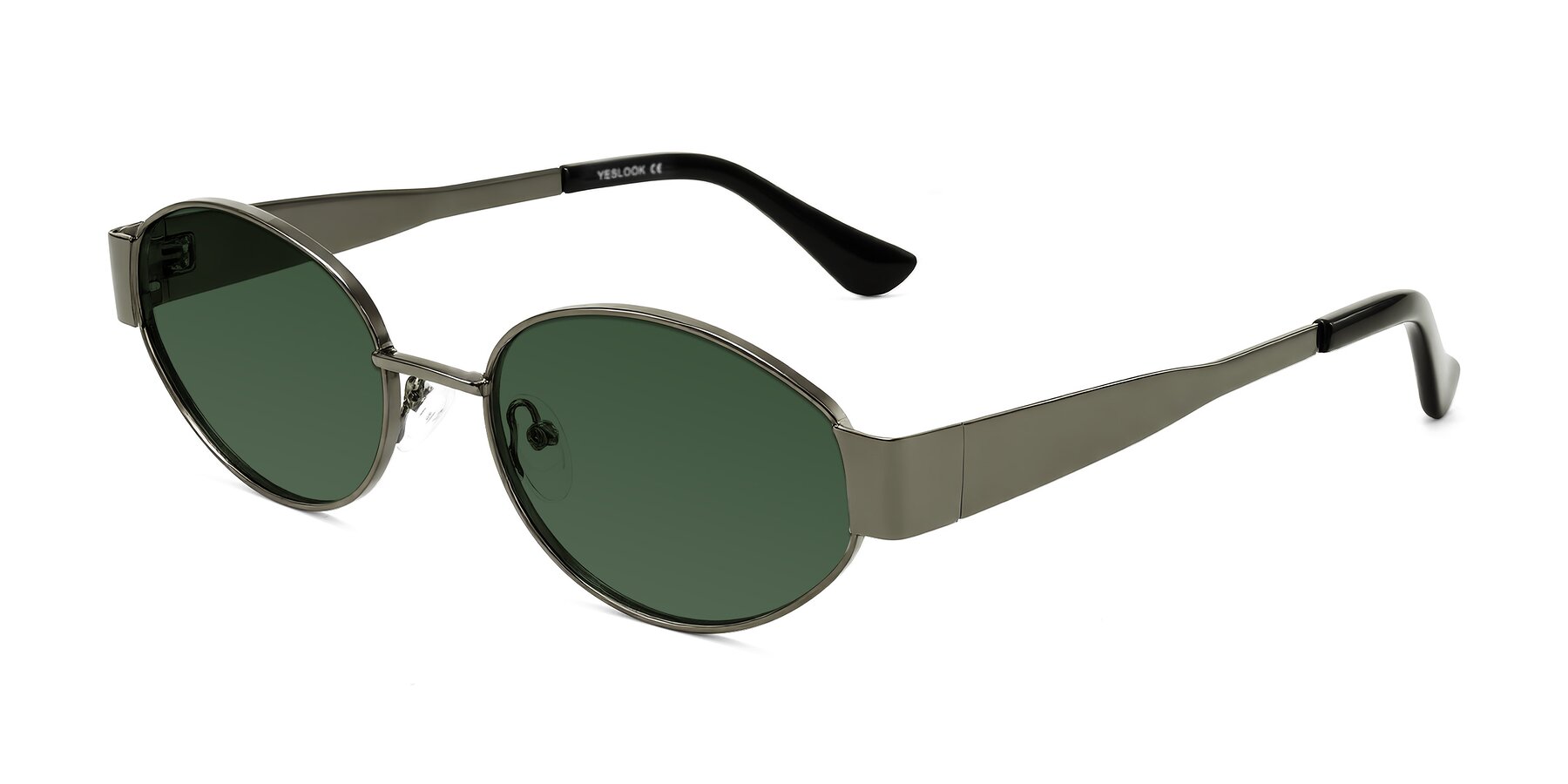 Angle of Kadrid in Gunmetal with Green Tinted Lenses