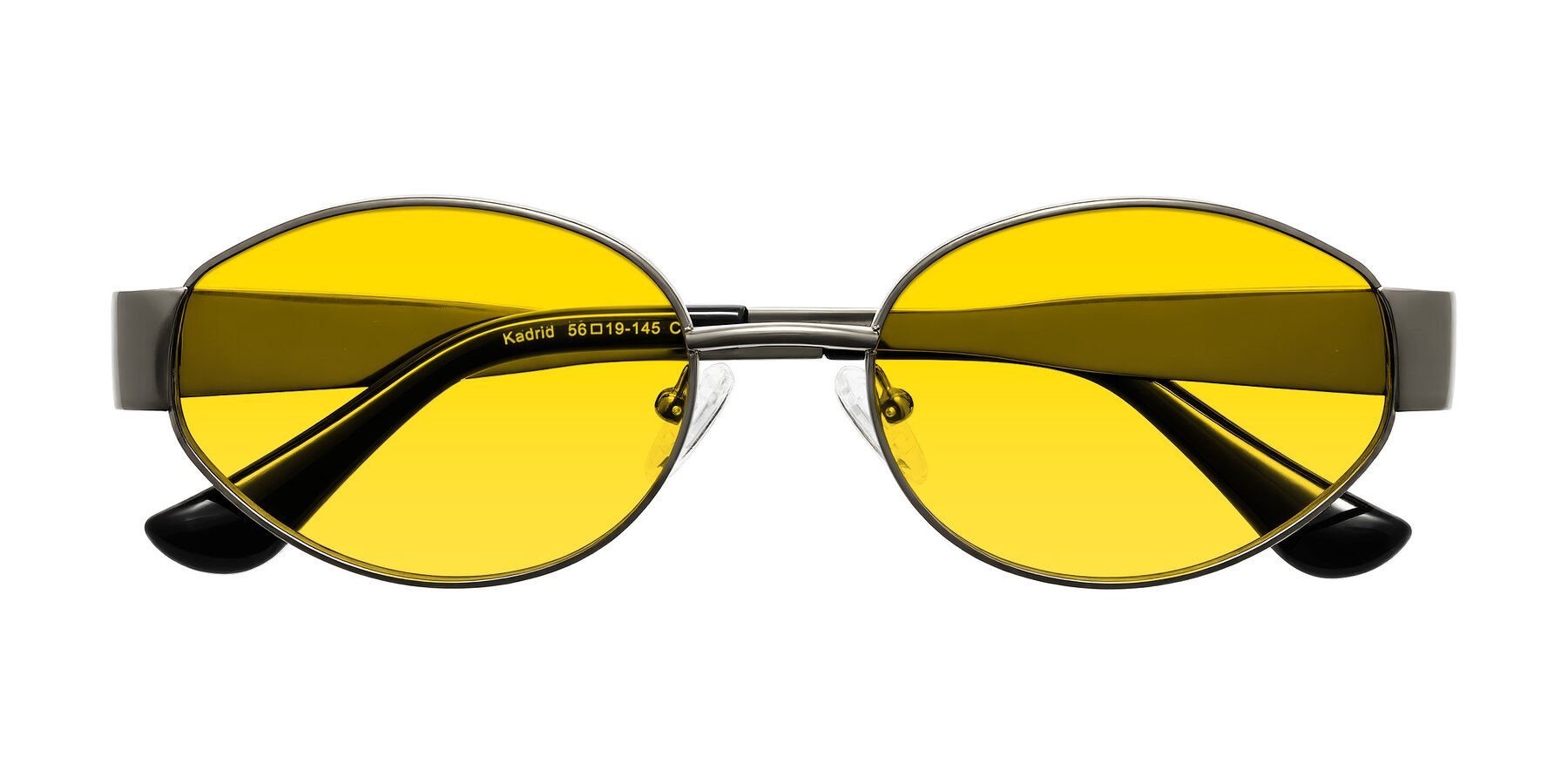 Folded Front of Kadrid in Gunmetal with Yellow Tinted Lenses