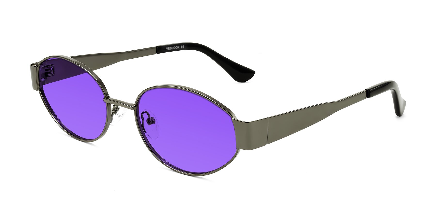 Angle of Kadrid in Gunmetal with Purple Tinted Lenses