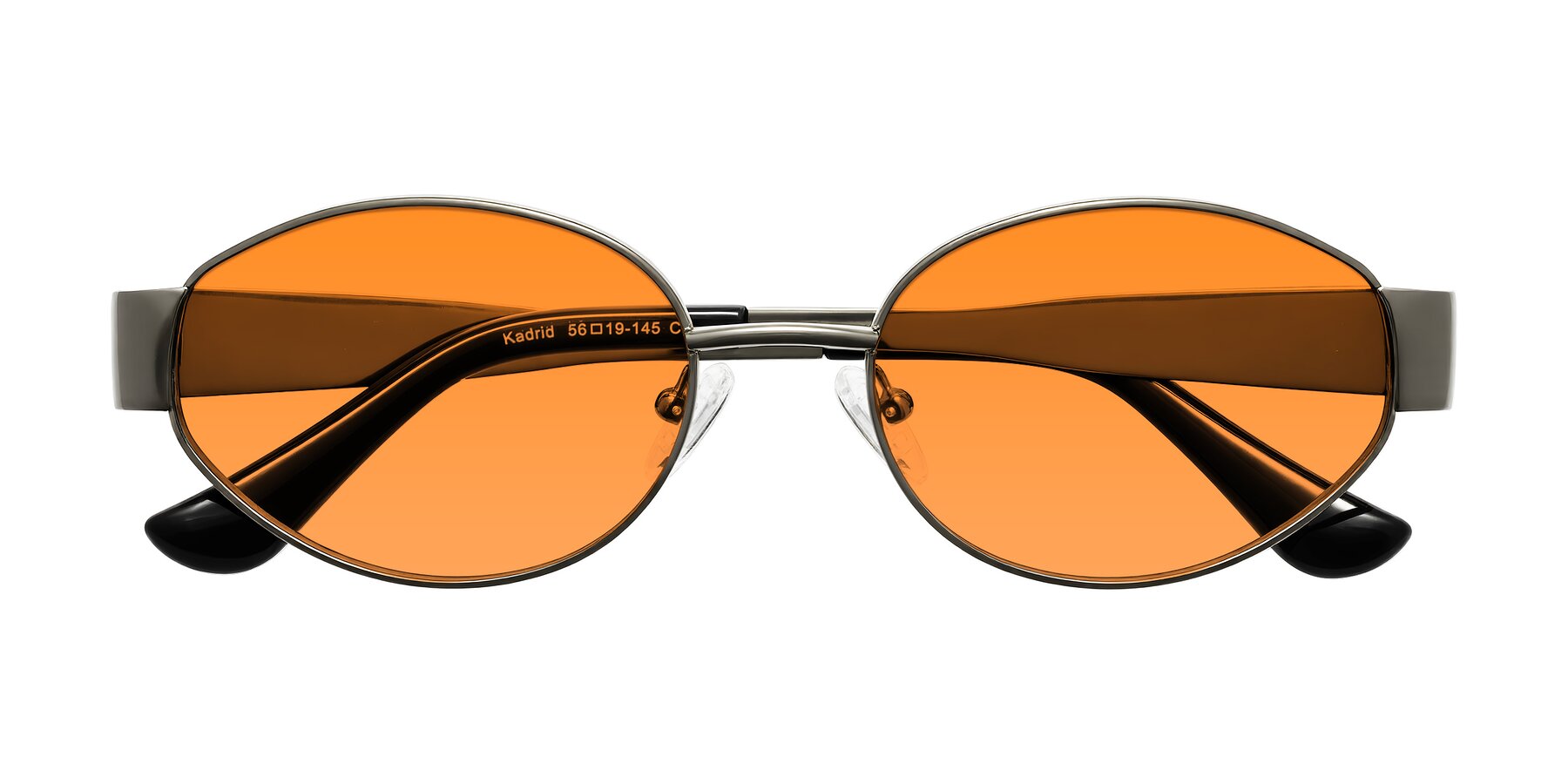 Folded Front of Kadrid in Gunmetal with Orange Tinted Lenses