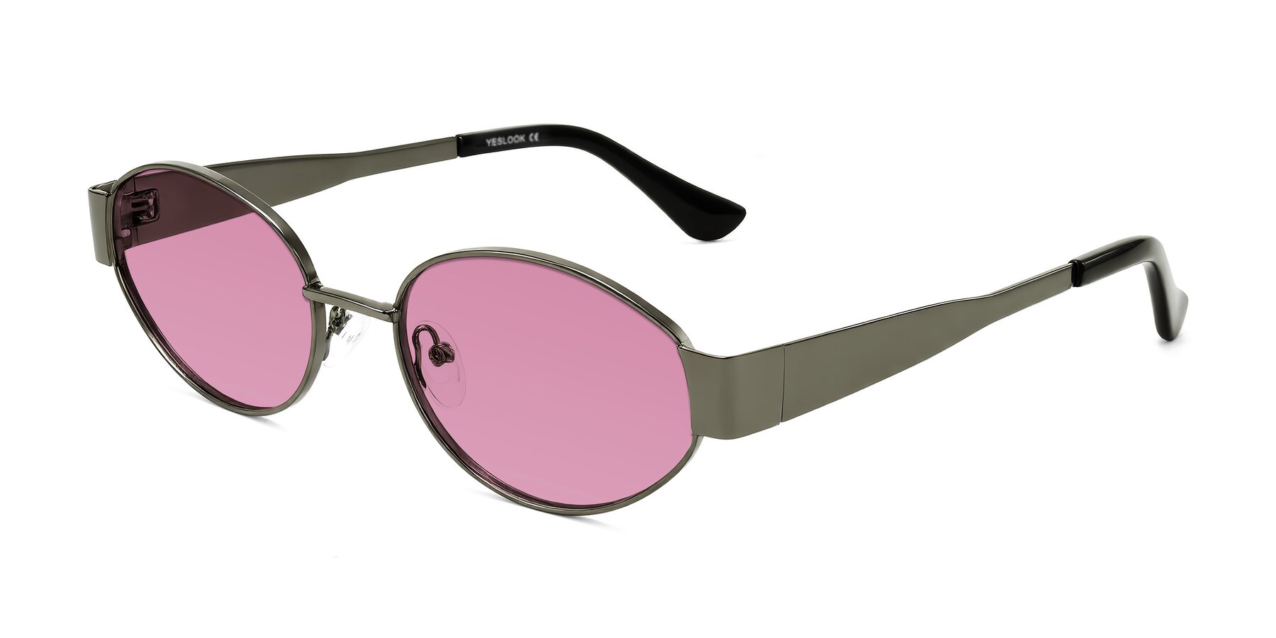Angle of Kadrid in Gunmetal with Medium Wine Tinted Lenses