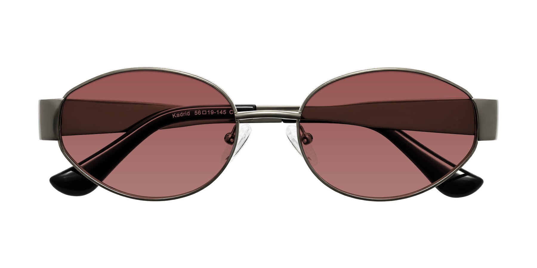 Folded Front of Kadrid in Gunmetal with Garnet Tinted Lenses