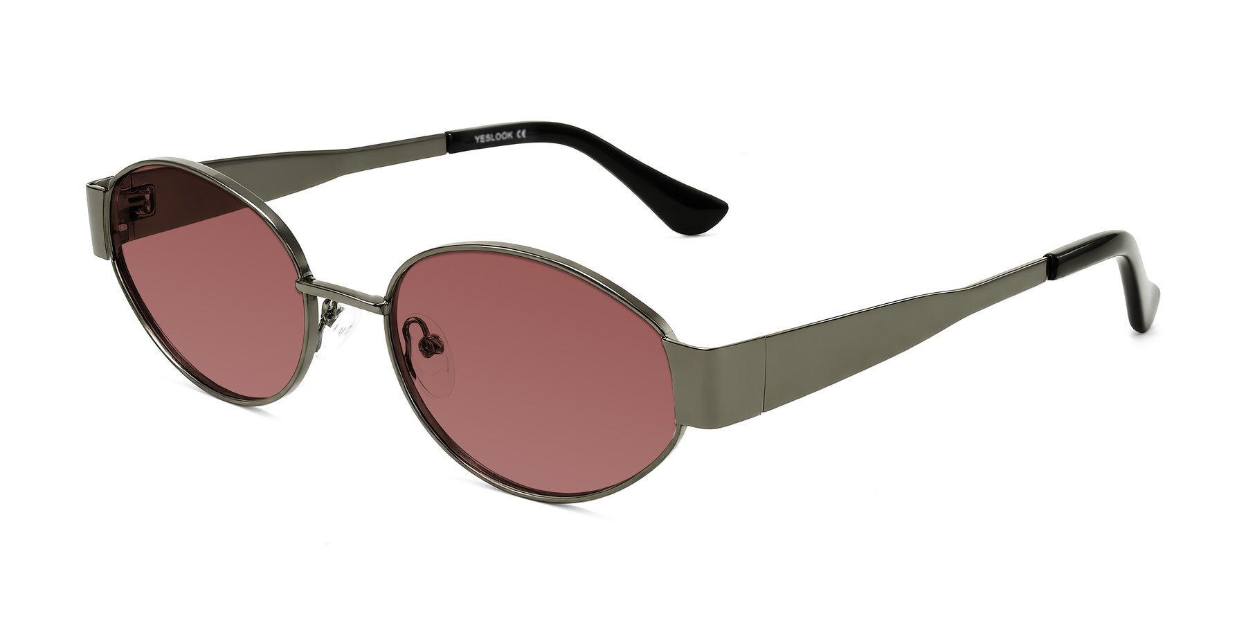 Angle of Kadrid in Gunmetal with Garnet Tinted Lenses