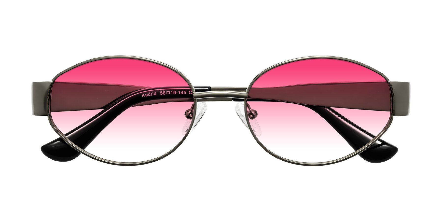 Folded Front of Kadrid in Gunmetal with Pink Gradient Lenses