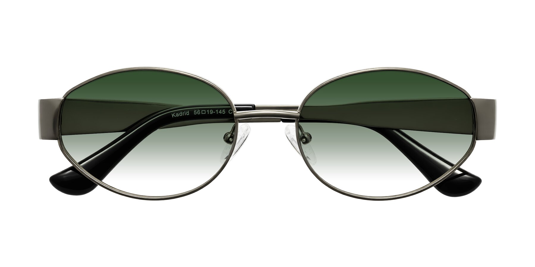 Folded Front of Kadrid in Gunmetal with Green Gradient Lenses