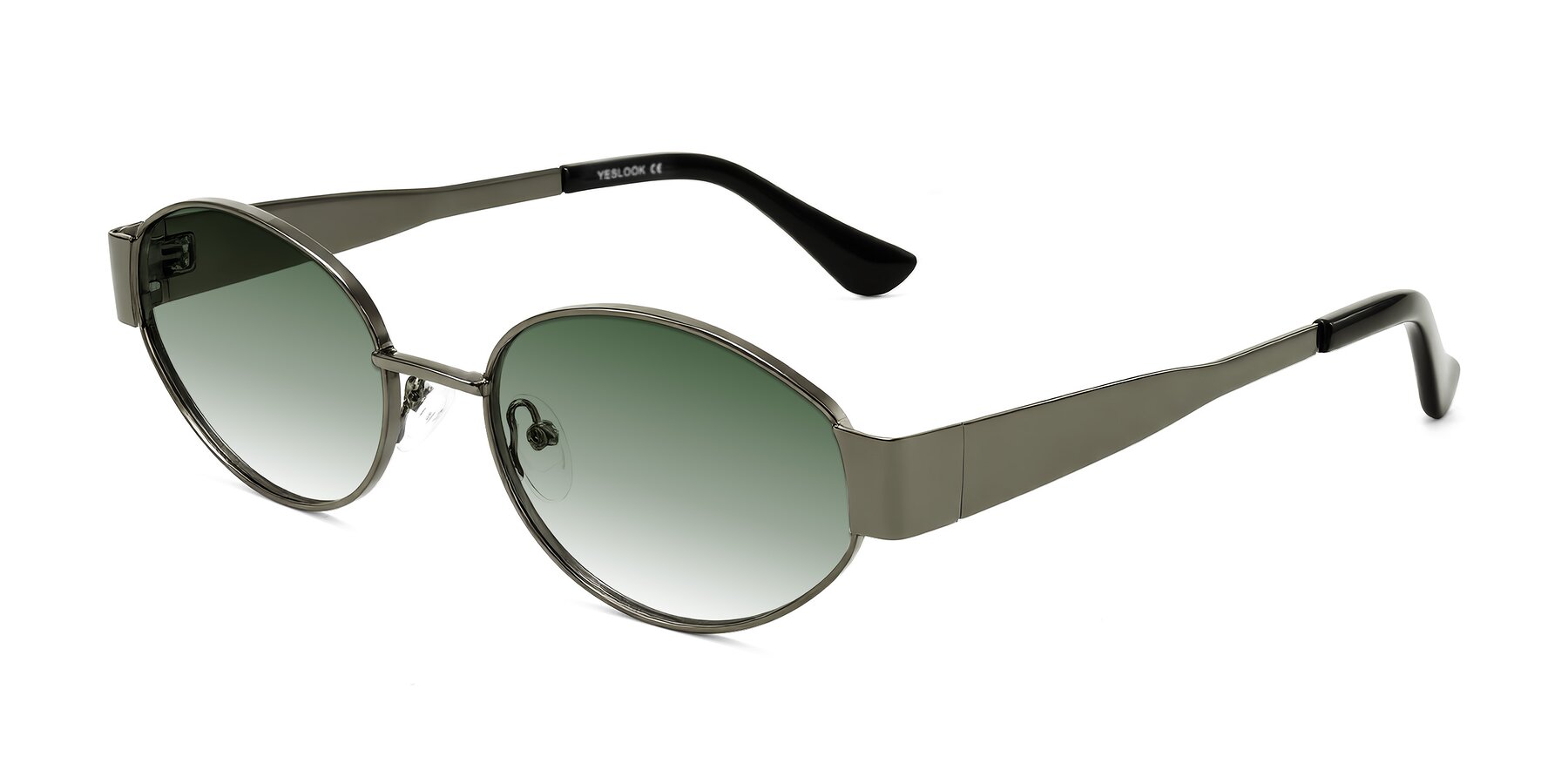 Angle of Kadrid in Gunmetal with Green Gradient Lenses