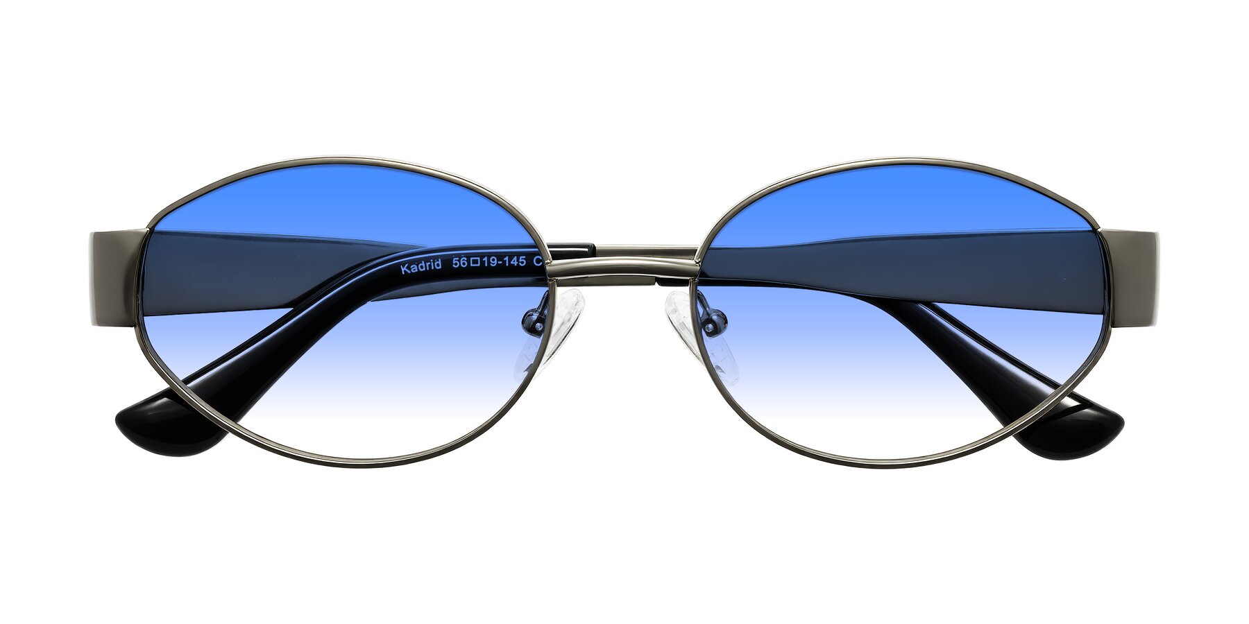 Folded Front of Kadrid in Gunmetal with Blue Gradient Lenses
