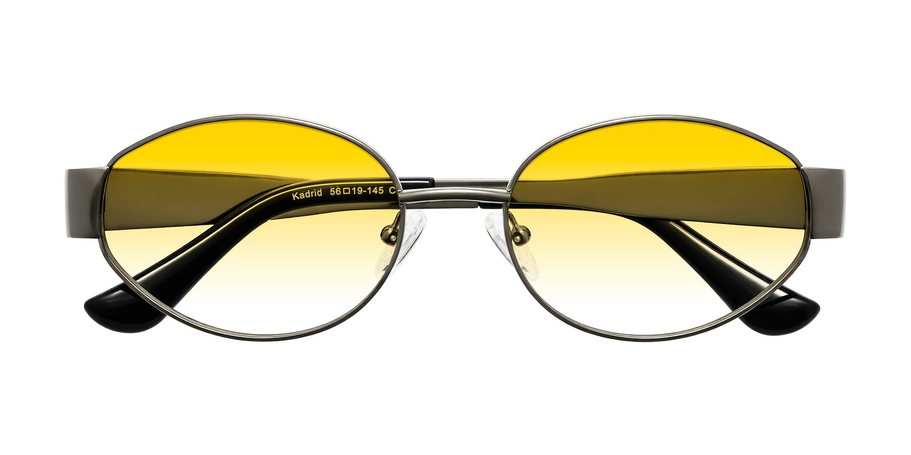 Folded Front of Kadrid in Gunmetal with Yellow Gradient Lenses