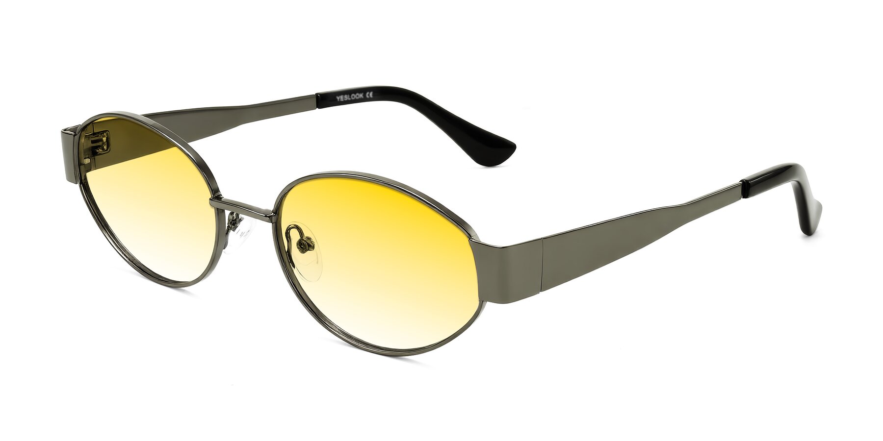 Angle of Kadrid in Gunmetal with Yellow Gradient Lenses