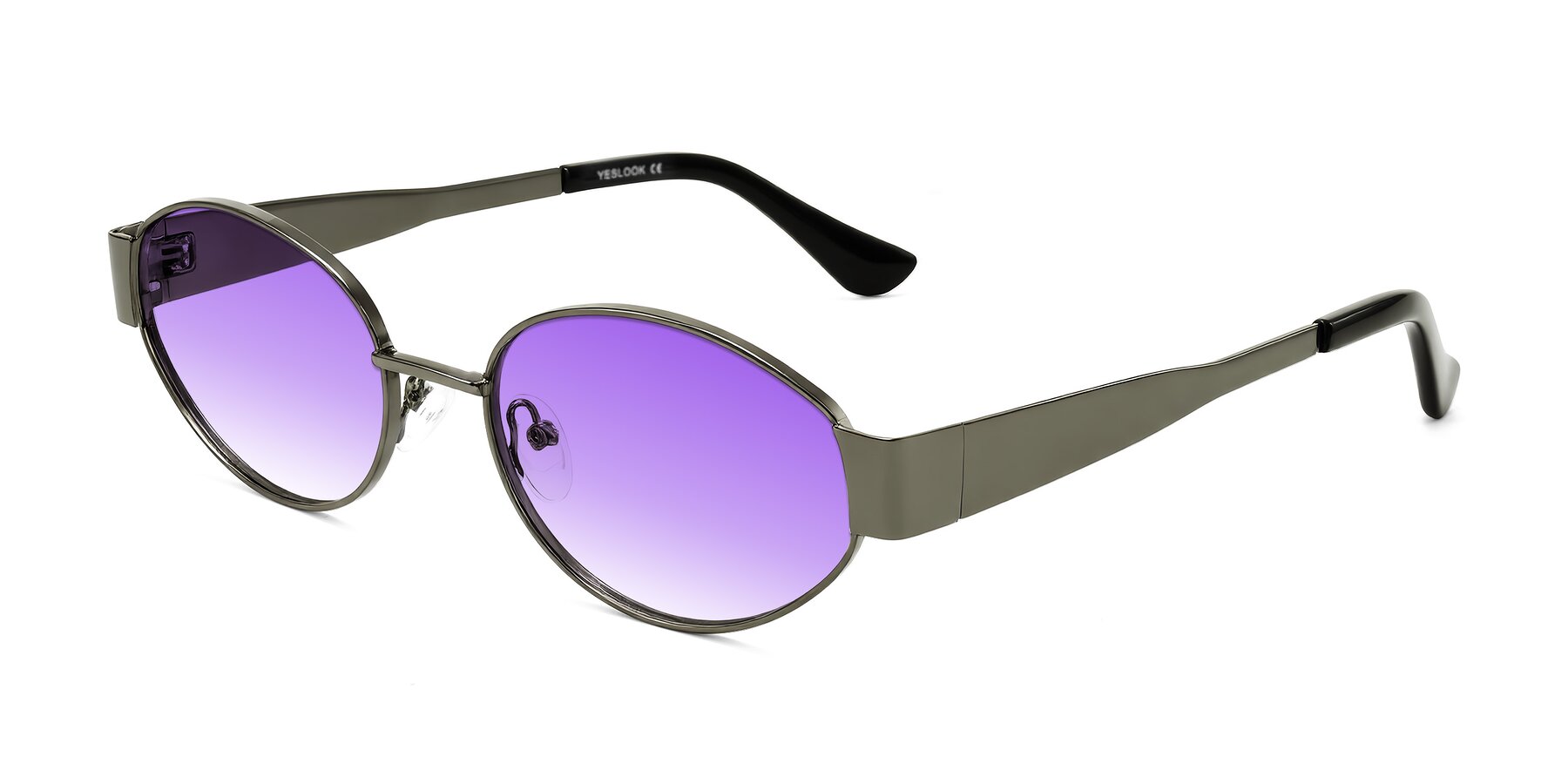Angle of Kadrid in Gunmetal with Purple Gradient Lenses