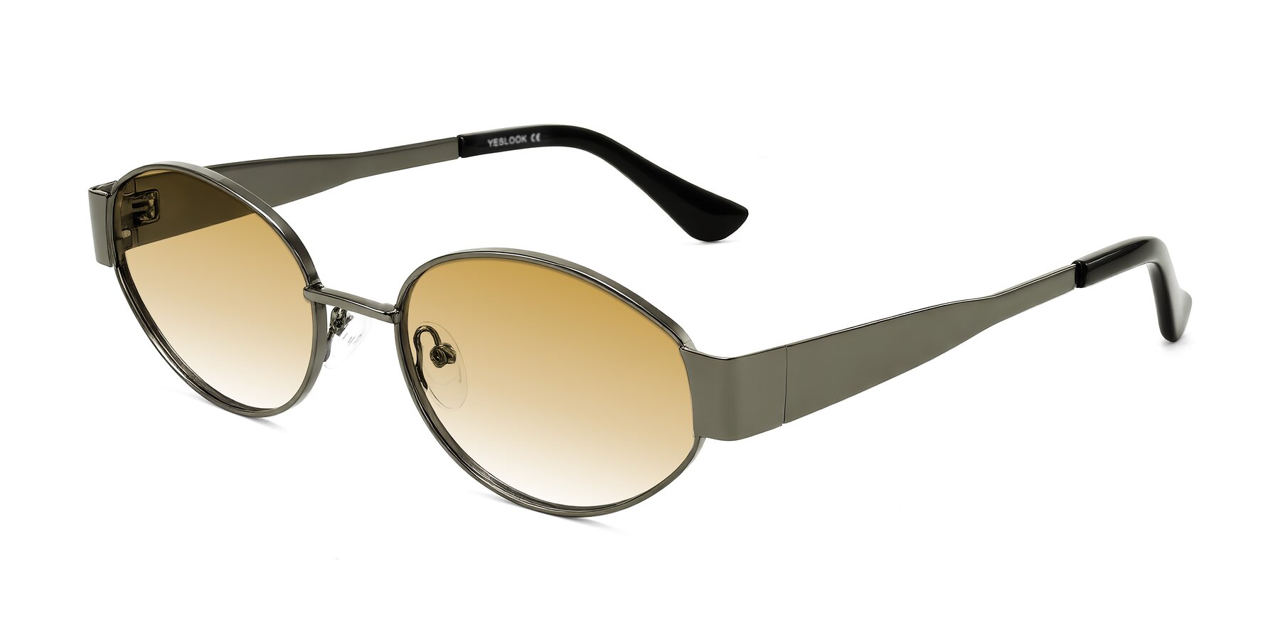 Angle of Kadrid in Gunmetal with Champagne Gradient Lenses