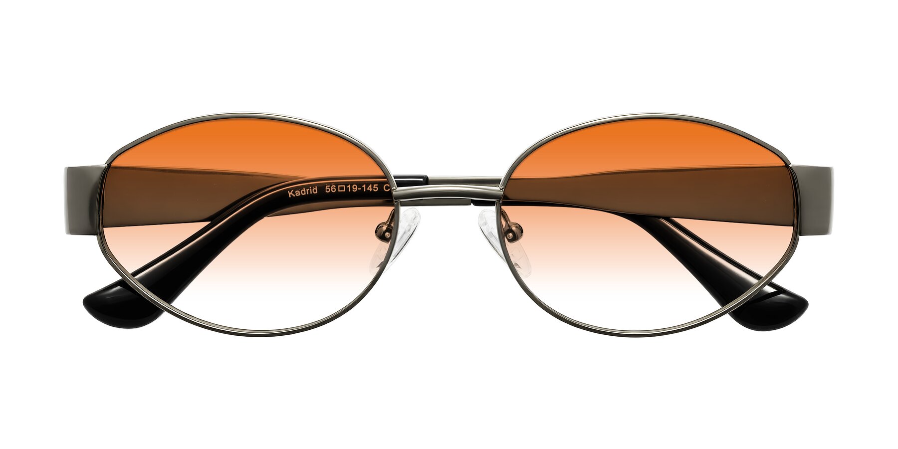 Folded Front of Kadrid in Gunmetal with Orange Gradient Lenses