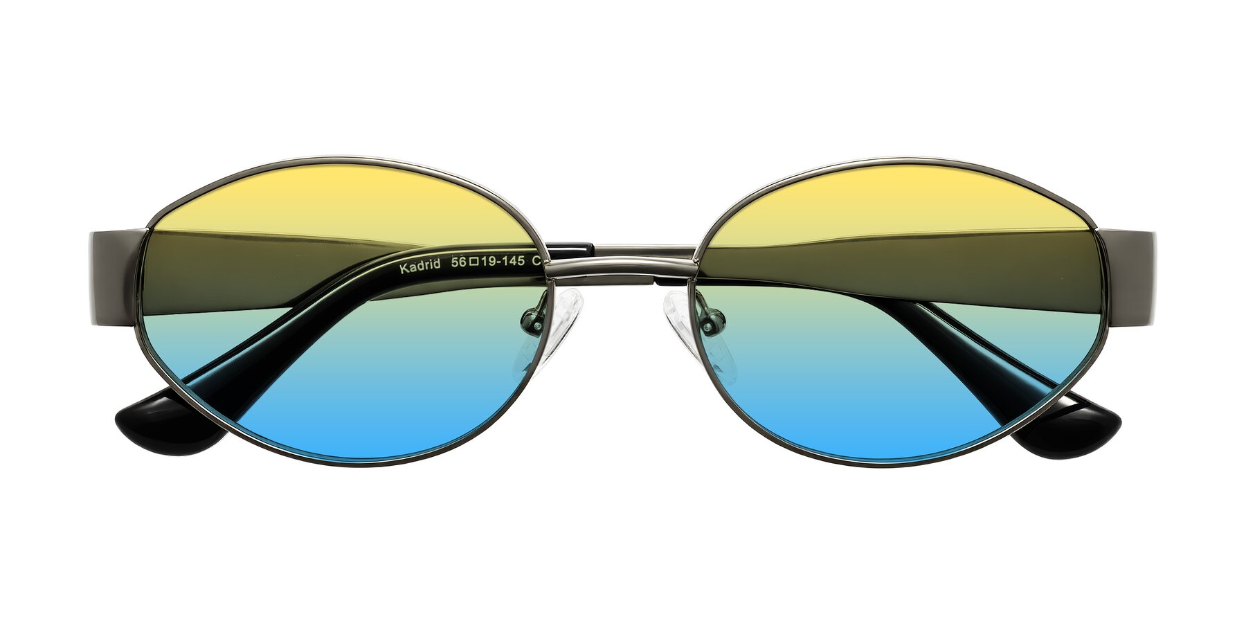 Folded Front of Kadrid in Gunmetal with Yellow / Blue Gradient Lenses