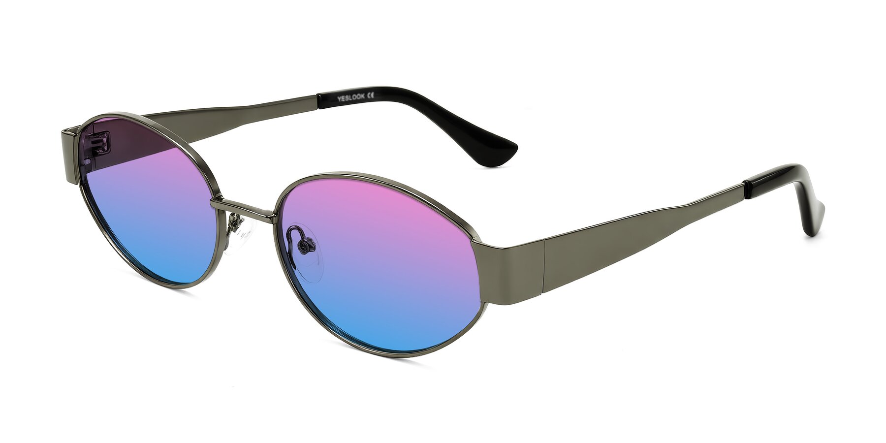 Angle of Kadrid in Gunmetal with Pink / Blue Gradient Lenses