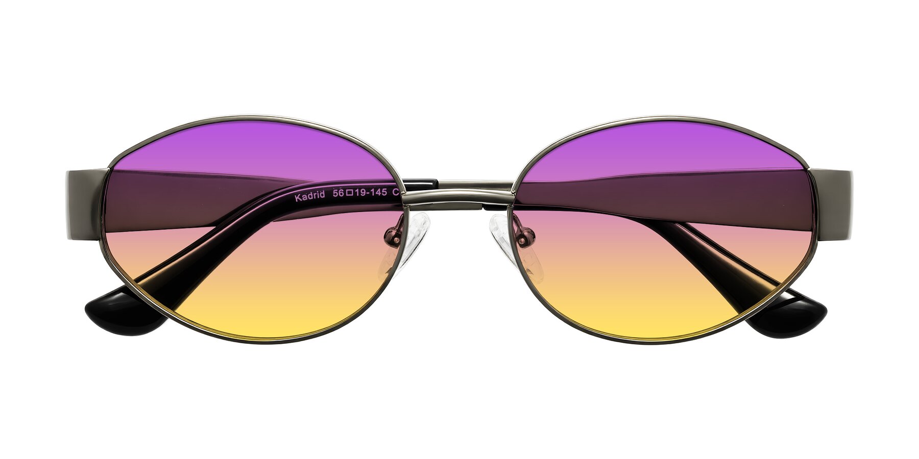 Folded Front of Kadrid in Gunmetal with Purple / Yellow Gradient Lenses