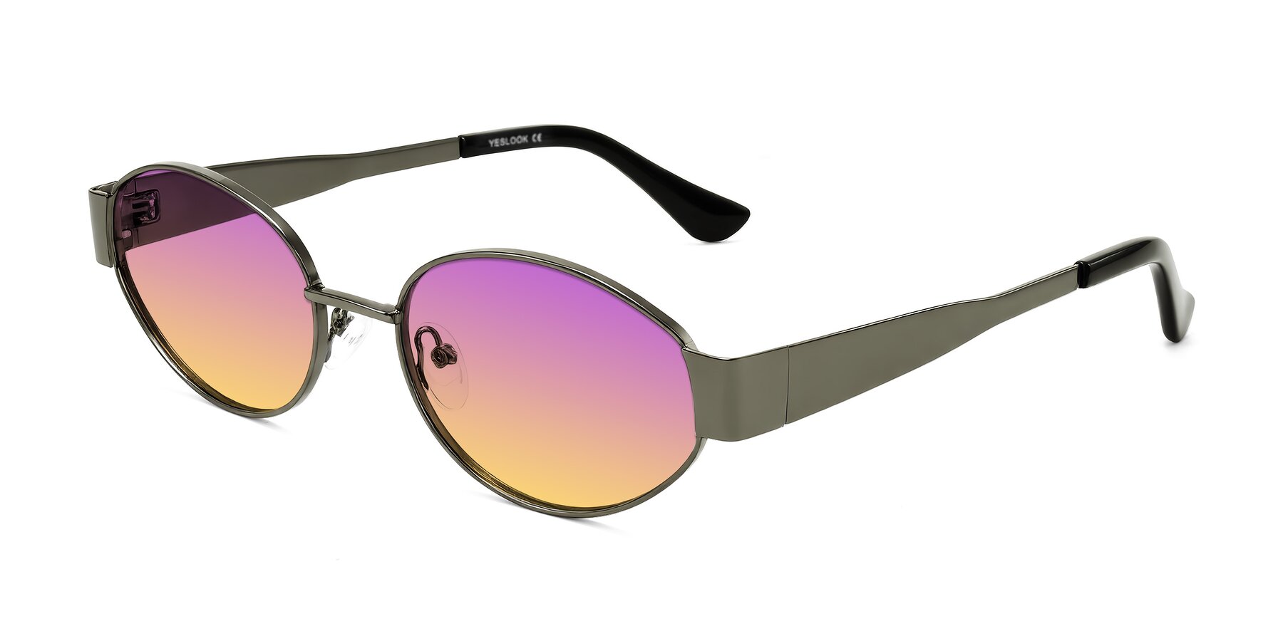 Angle of Kadrid in Gunmetal with Purple / Yellow Gradient Lenses