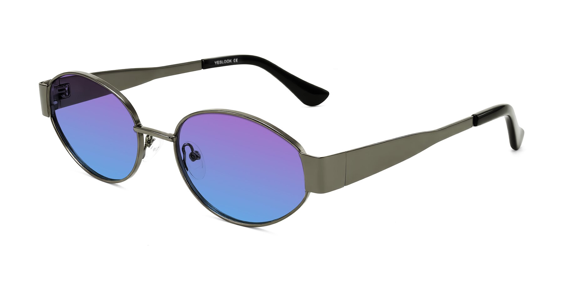 Angle of Kadrid in Gunmetal with Purple / Blue Gradient Lenses