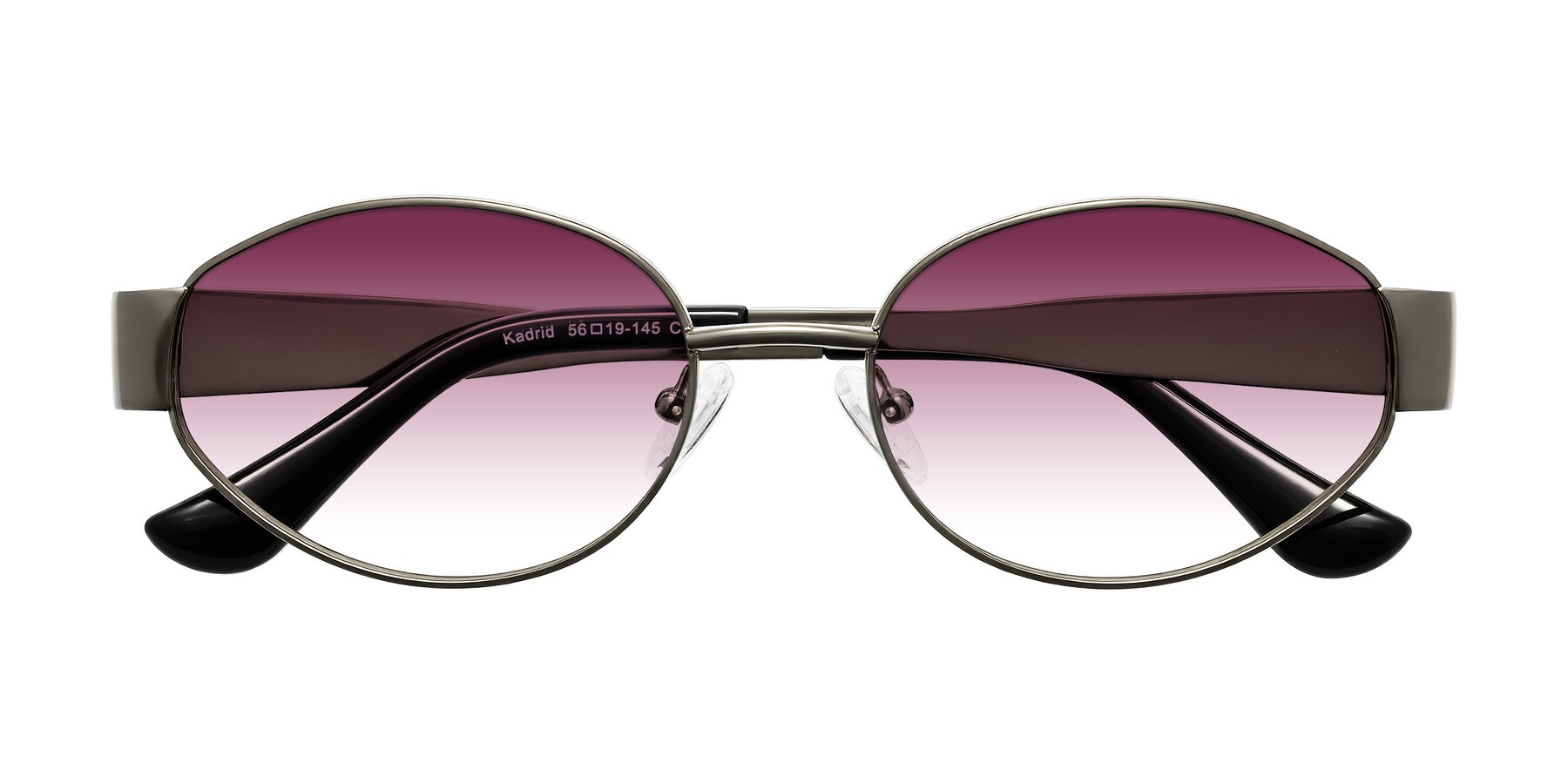 Folded Front of Kadrid in Gunmetal with Wine Gradient Lenses
