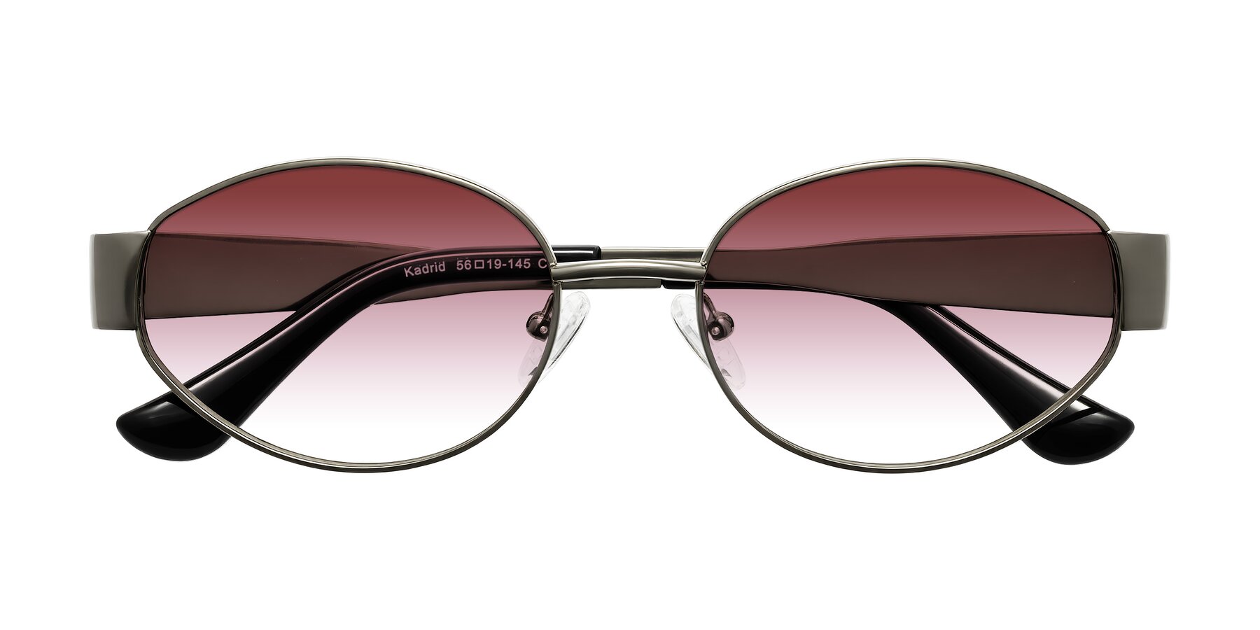 Folded Front of Kadrid in Gunmetal with Garnet Gradient Lenses